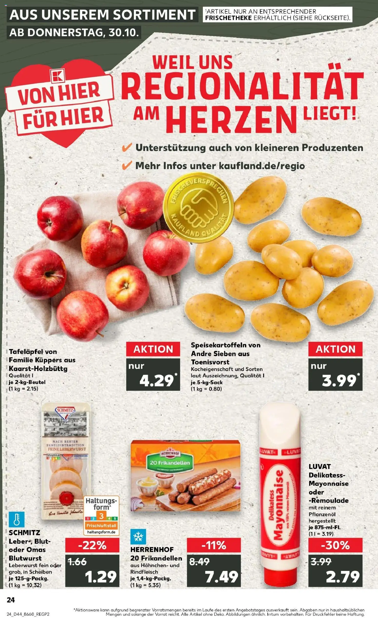 Kaufland prospekt Neuss	 – gültig ab 30.10.2025 | Seite: 24 | Produkte: Hahnchen, Mayonnaise, Rindfleisch