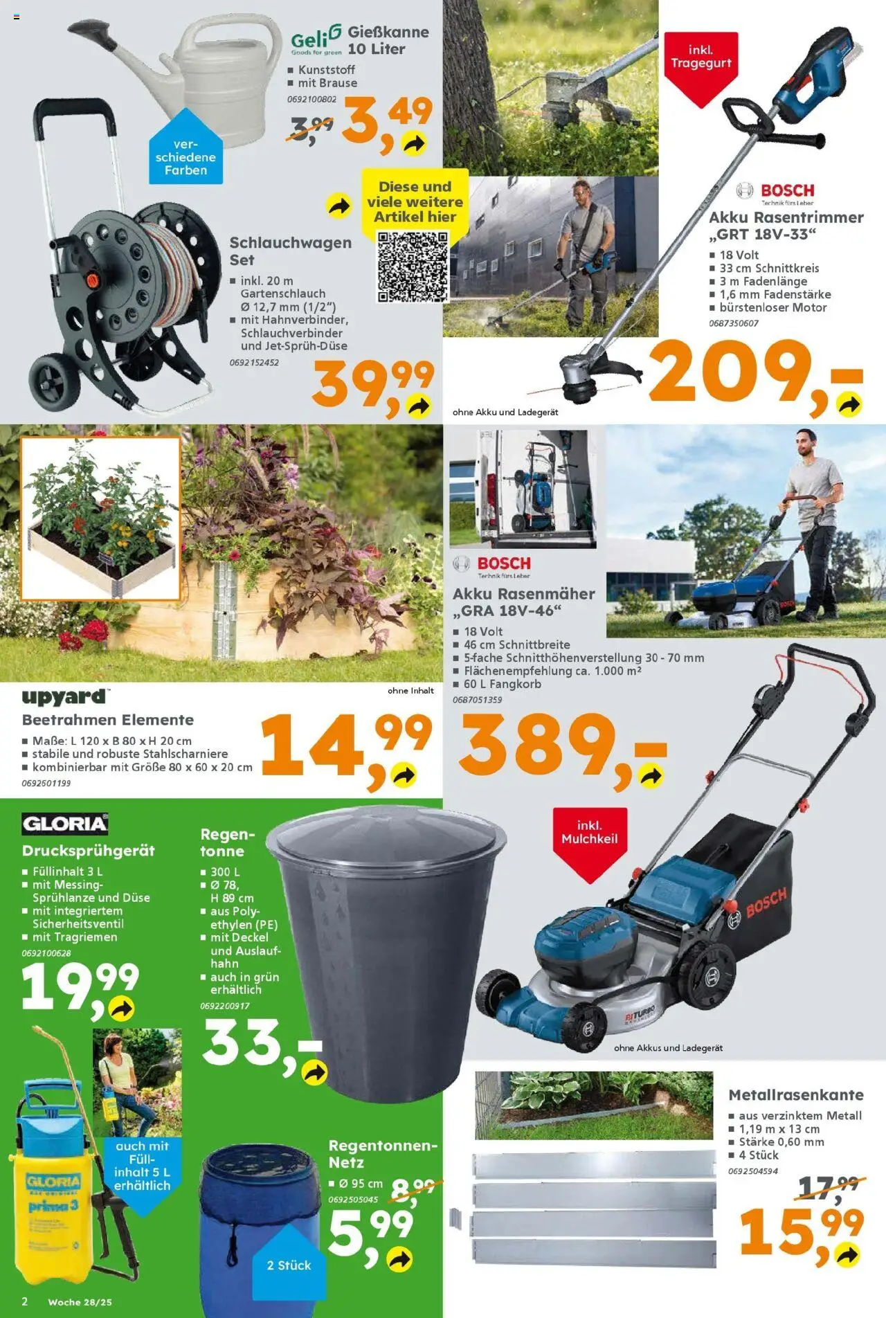 Globus Baumarkt prospekt Homburg	 - gültig ab dem 07.07.2025 | Seite: 2 | Produkte: Bosch, Rasenmäher, Ladegerät