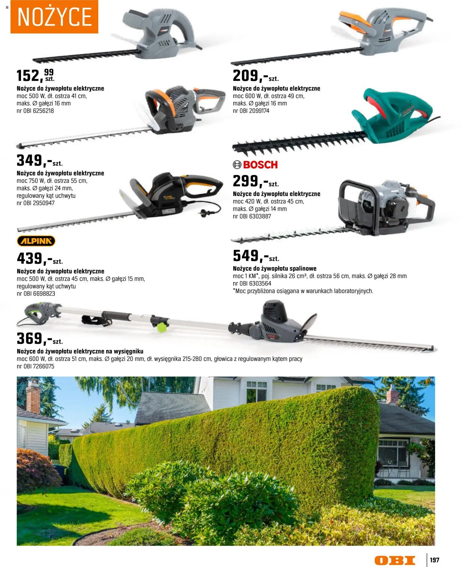 OBI gazetka - Ogród od 11.03.2026 | Strona: 197 | Produkty: Nożyce do żywopłotu