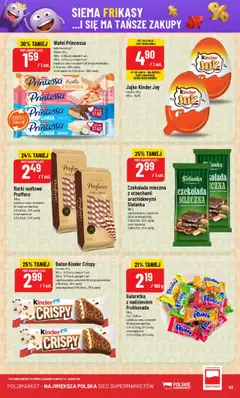 POLOmarket Gazetka od 23.07.2025 | Strona: 43 | Produkty: Jajko Kinder Joy, Czekolada mleczna, Krowka, Rurki waflowe