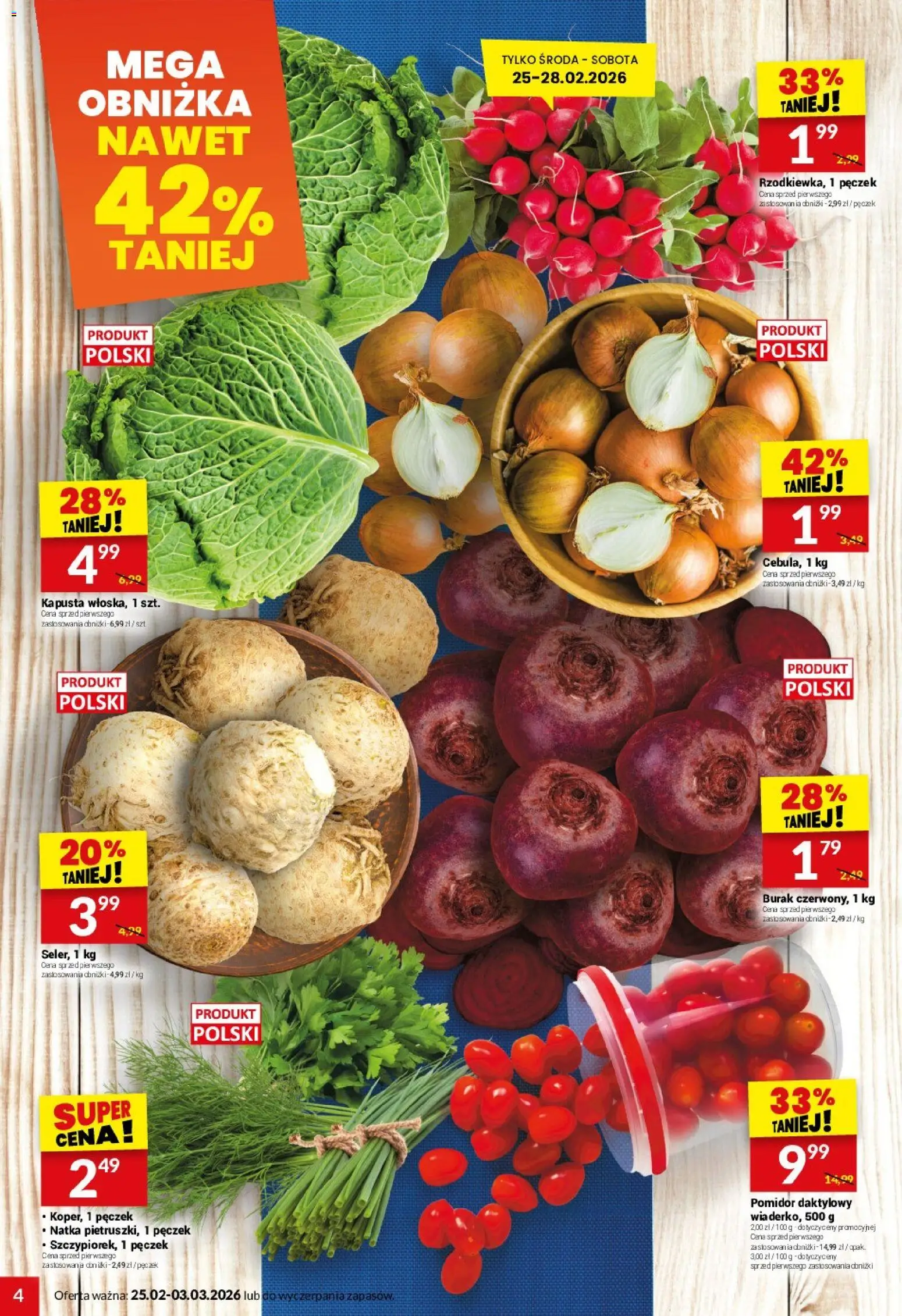 Twój Market Gazetka od 25.02.2026 | Strona: 4 | Produkty: Burak, Kapusta