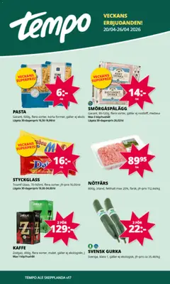 Tempo erbjudanden - Förhandsvisning av reklamblad från butik Tempo aktuell från 20.04.2026