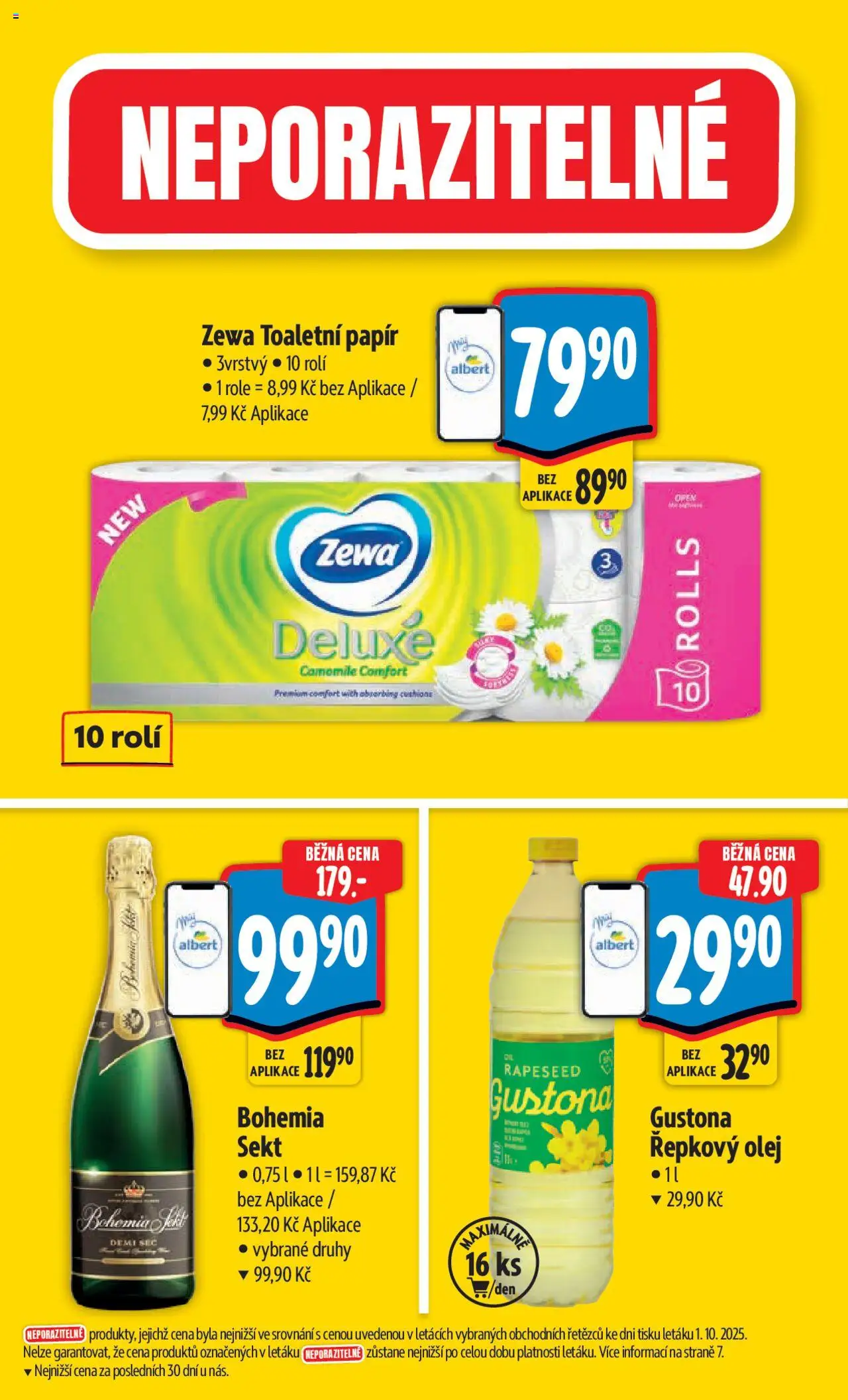 Albert leták - Hypermarket od 08.10.2025 | Strana: 5 | Produkty: Zewa deluxe, Olej, Řepkový olej, Zewa Toaletní papír