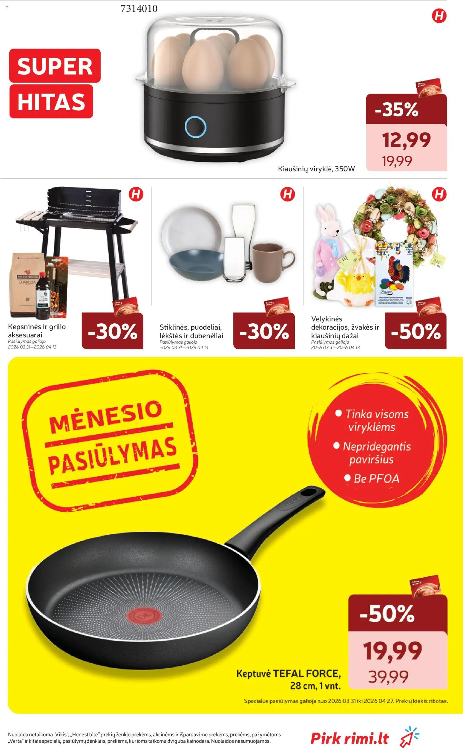 Rimi akcijos nuo 31.03.2026 | Puslapis: 37 | Prekių: Keptuvė