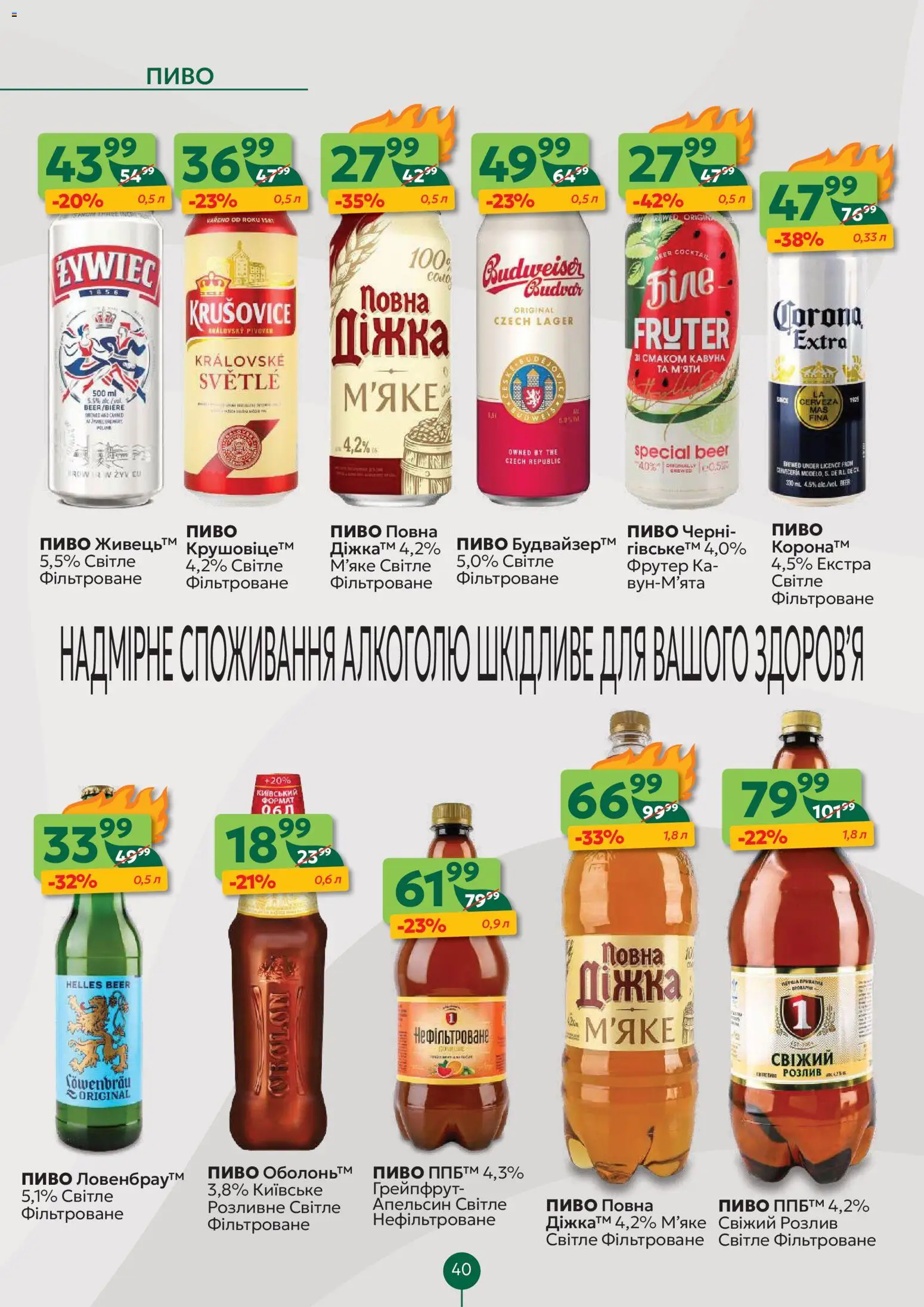 Близенько Kаталог - дійснийкції з 16.02.2026 | Сторінка: 40 | Товари: Пиво, Грейпфрут