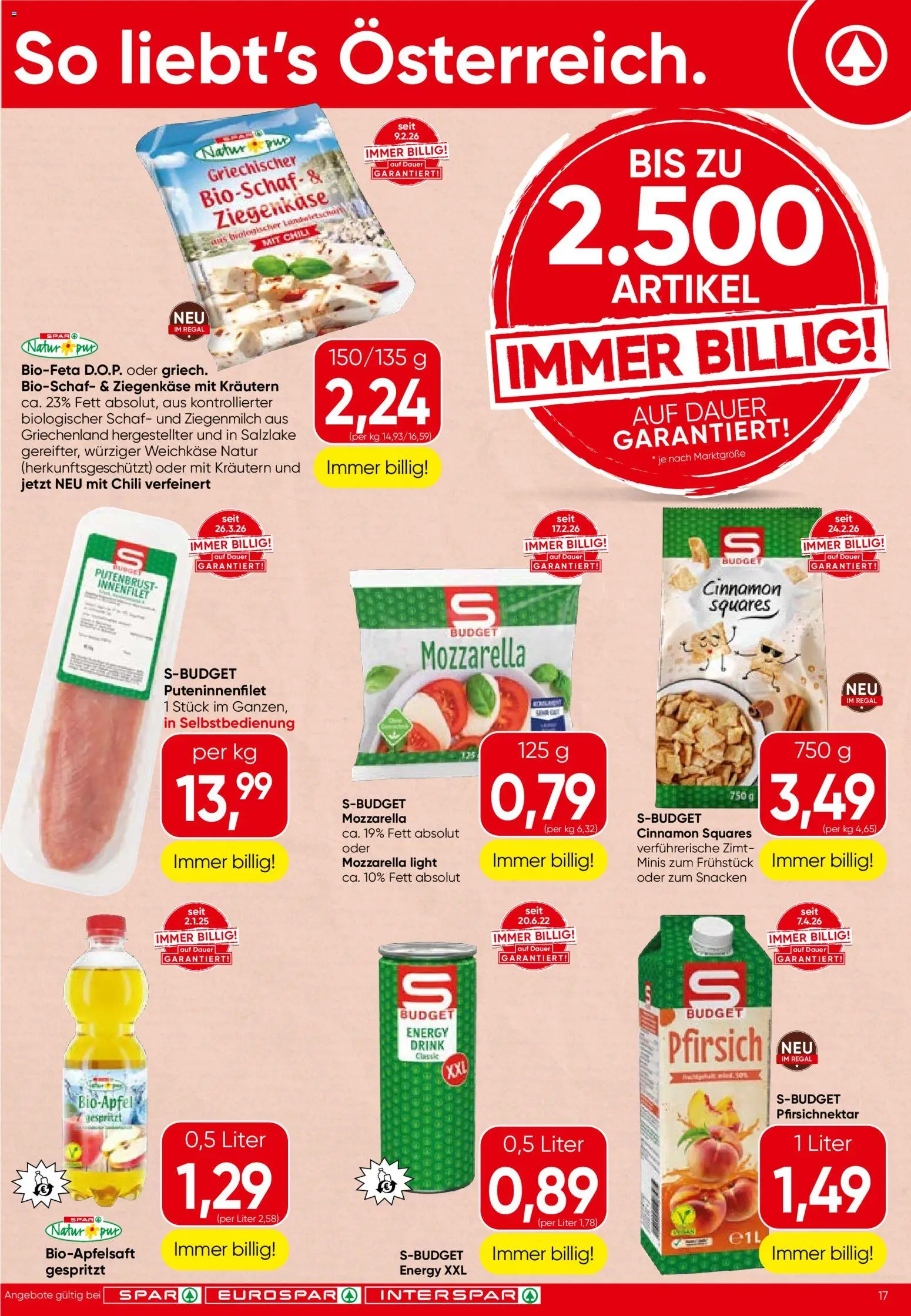 Spar Flugblatt - Niederösterreich gültig ab 09.04.2026 | Seite: 17 | Produkte: Pfirsich, Chili, Regal