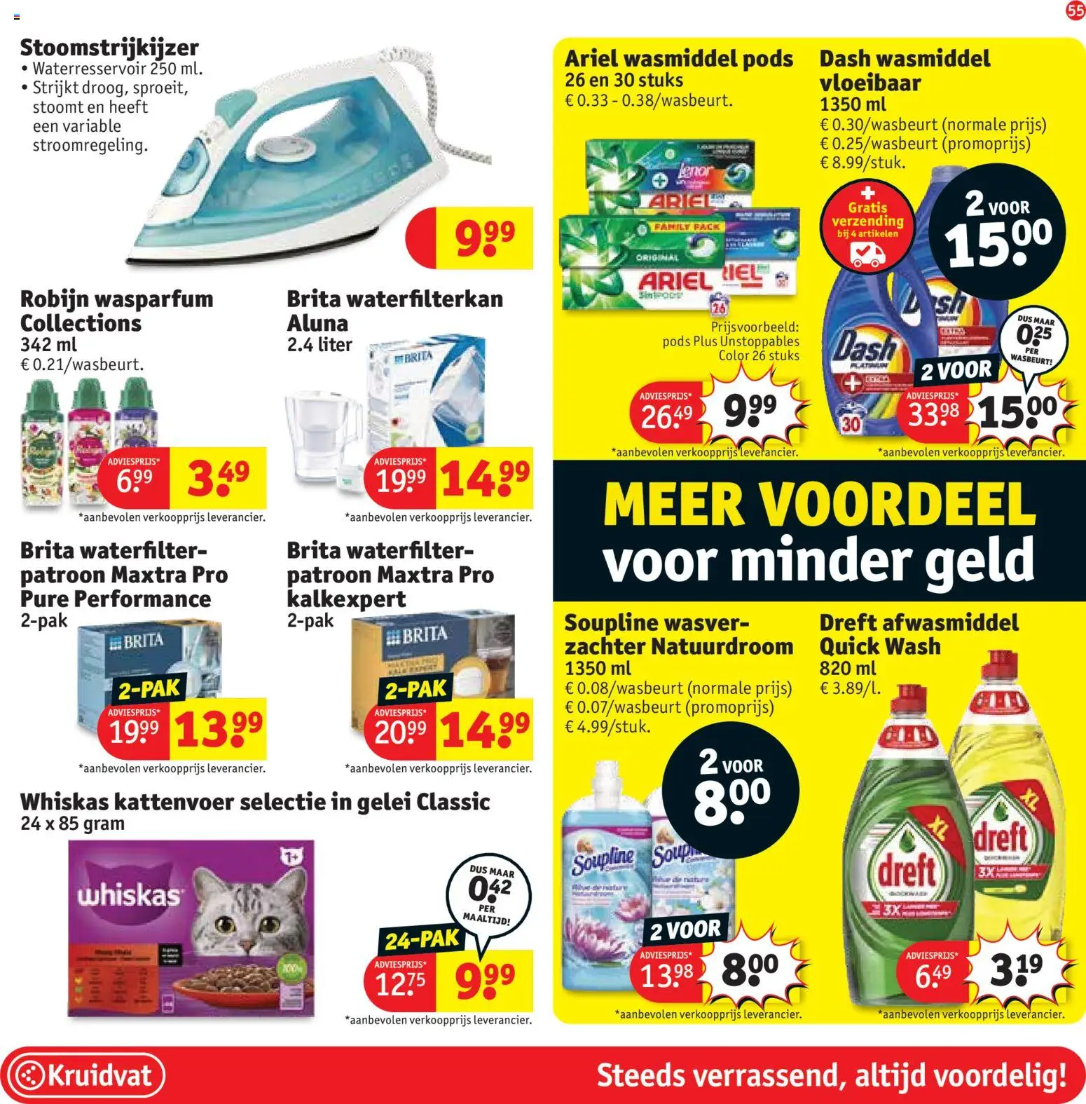 {H1} | Pagina: 55 | Producten: Burgonyapehely, Afwasmiddel, Wasverzachter, Robijn