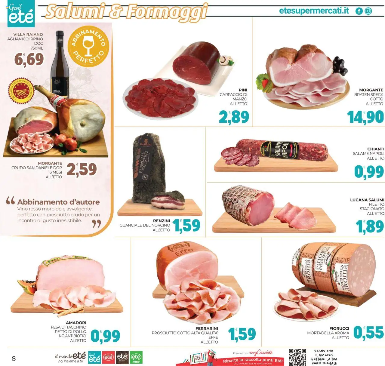 Volantino Eté del 21.10.2025 | Pagina: 8 | Prodotti: Speck, Tè, Tacchino, Prosciutto