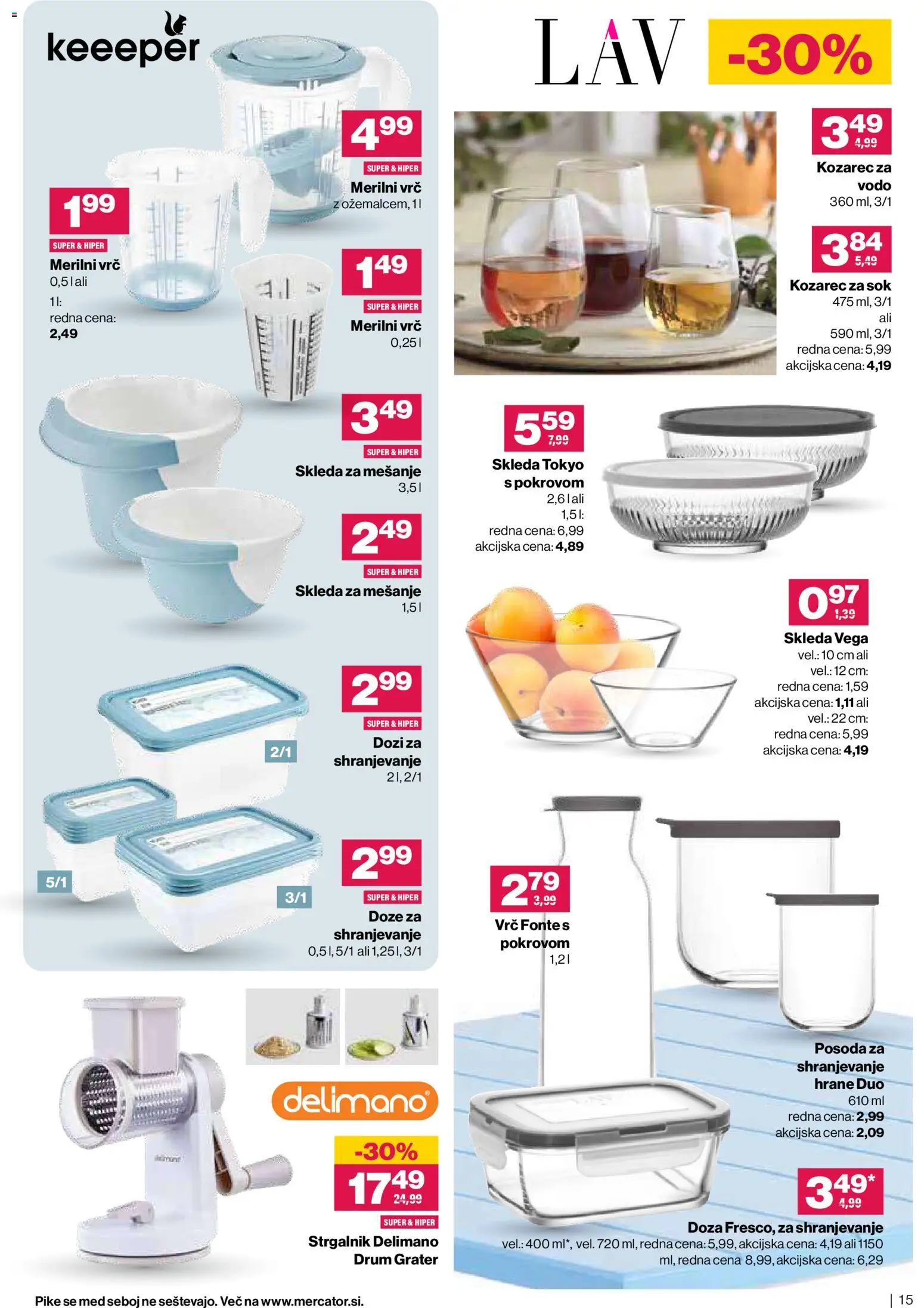 Novi Mercator katalog ponudbe – veljaven od 11.03.2026 | Stran: 15 | Izdelki: Kozarec, Sok