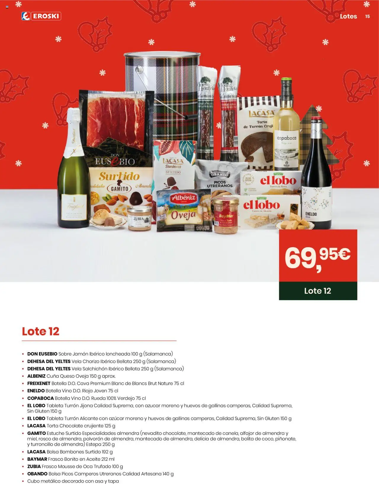 Eroski - Lotes y Cestas Navidad 2025 │ válido desde el 16.10.2025 | Página: 15 | Productos: Mousse, Aceite, Chocolate, Vela