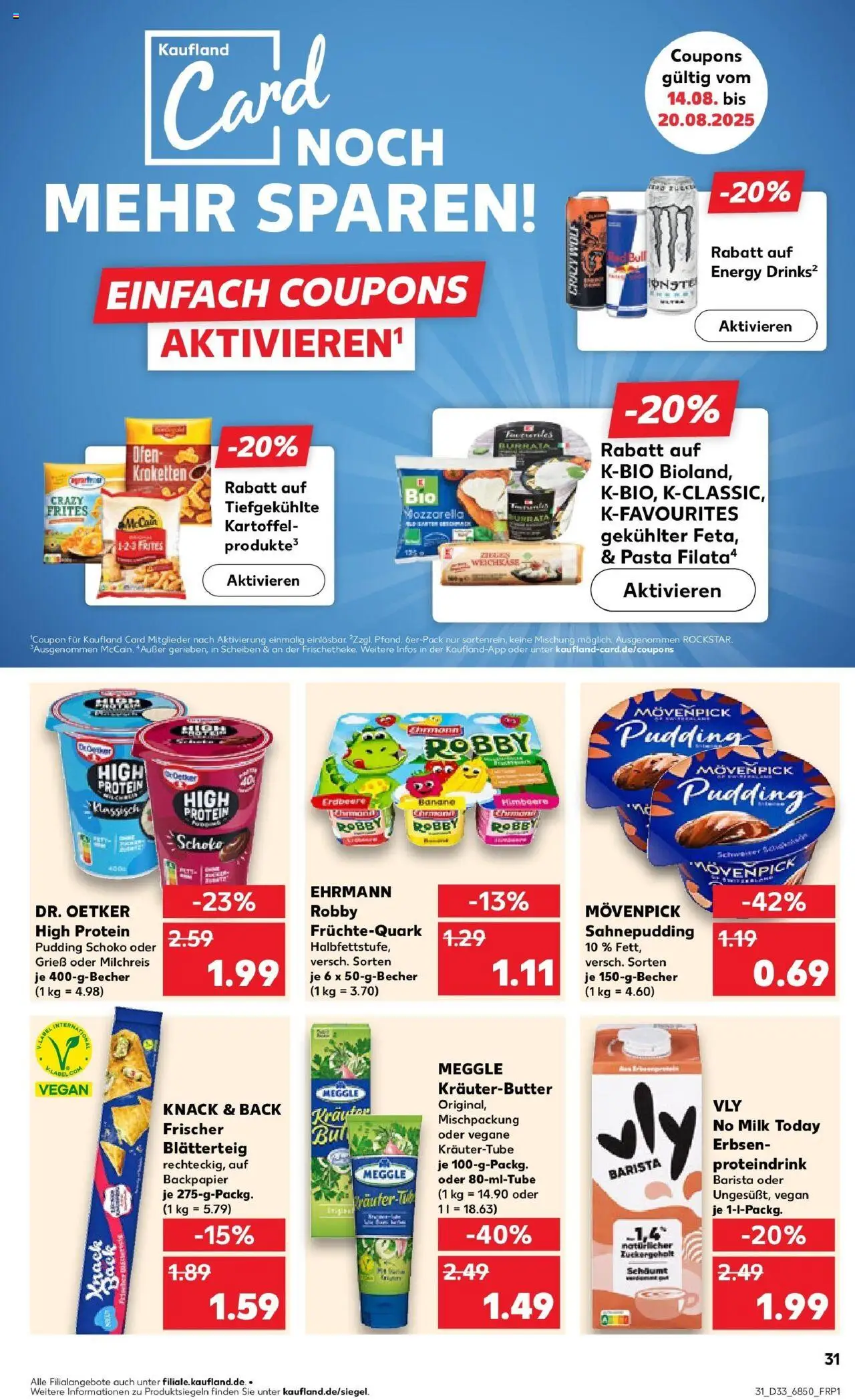 Kaufland prospekt Regensburg	 - gültig ab dem 18.08.2025 | Seite: 44 | Produkte: Mozzarella, Kräuterbutter, McCain, Himbeere