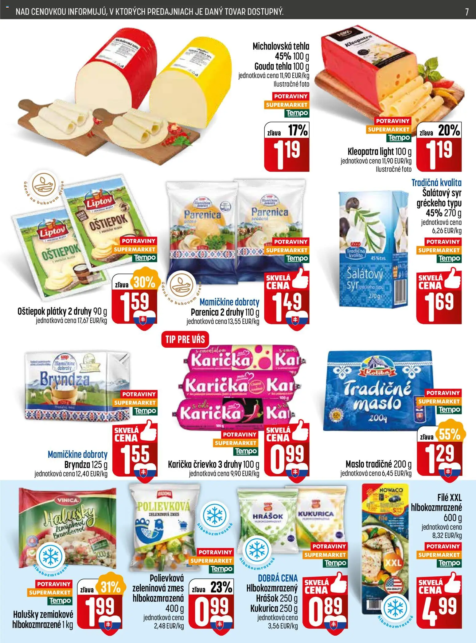 Nové COOP Jednota akcie – leták je platný od 26.02.2026 | Strana: 7 | Produkty: Syr, Hrášok, Bryndza, Kukurica