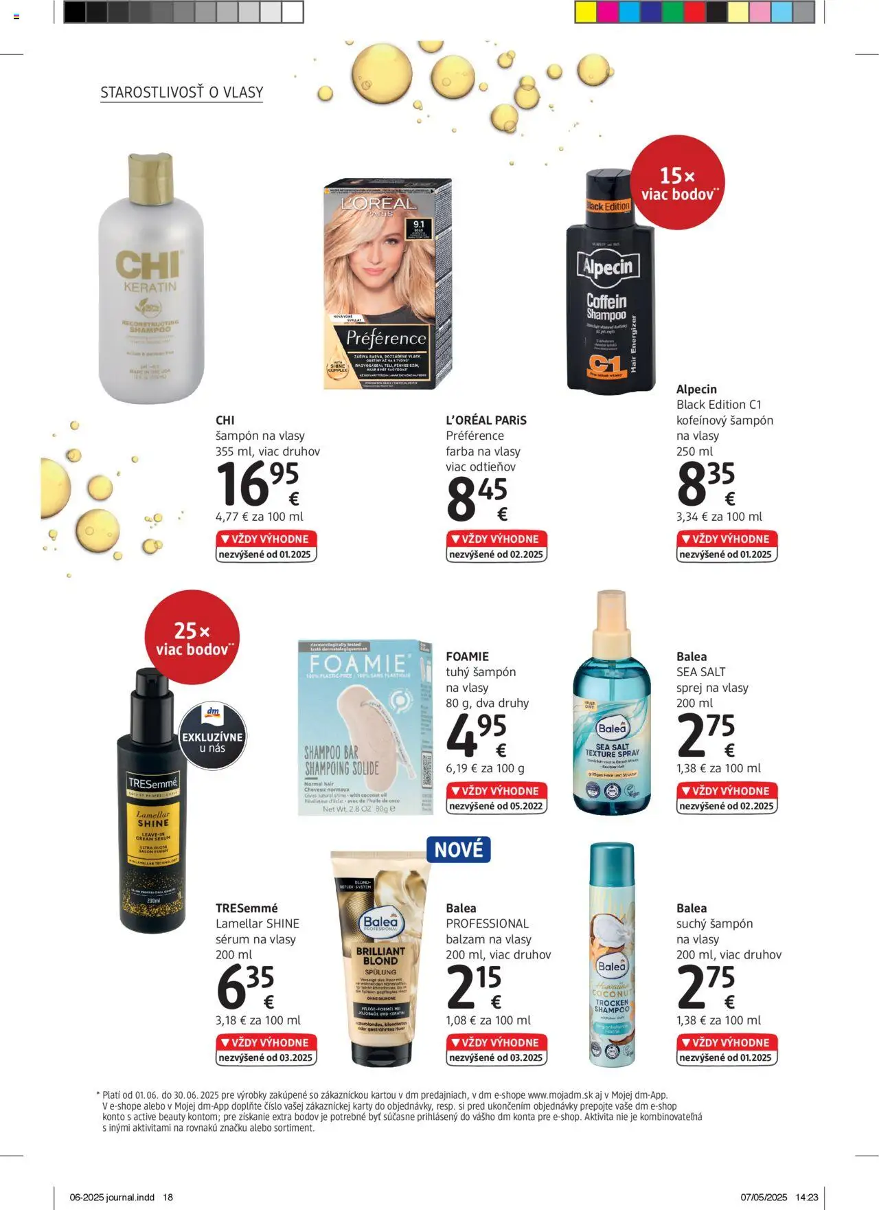 dm drogerie Journal Jún 2025 │ platný od 01.06.2025 | Strana: 18 | Produkty: Šampón, Farba na vlasy