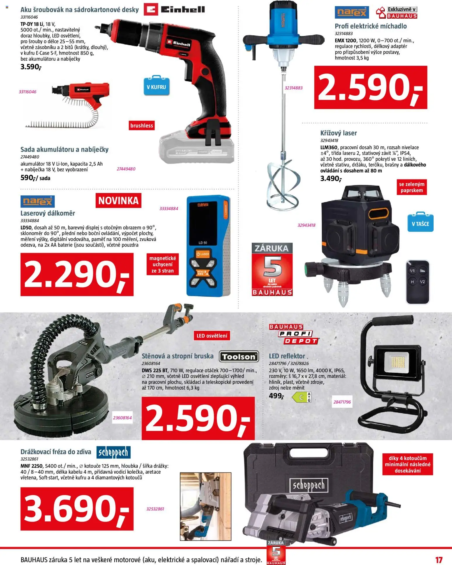 Bauhaus leták od 09.01.2026 | Strana: 17 | Produkty: Drážkovací fréza, Nářadí, Reflektor, LED