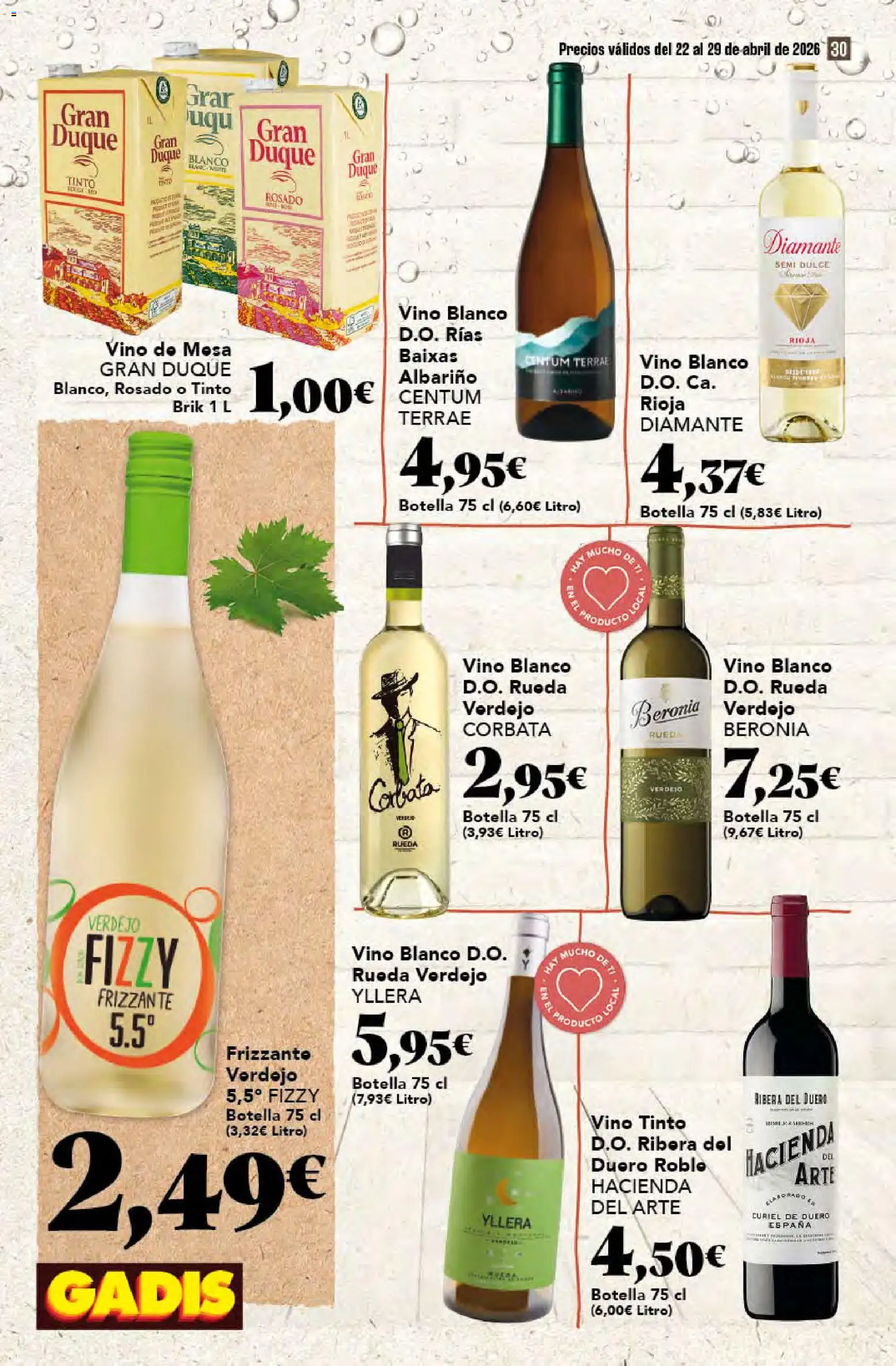 Gadis folleto │ válido desde el 22.04.2026 | Página: 30 | Productos: Vino, Mesa