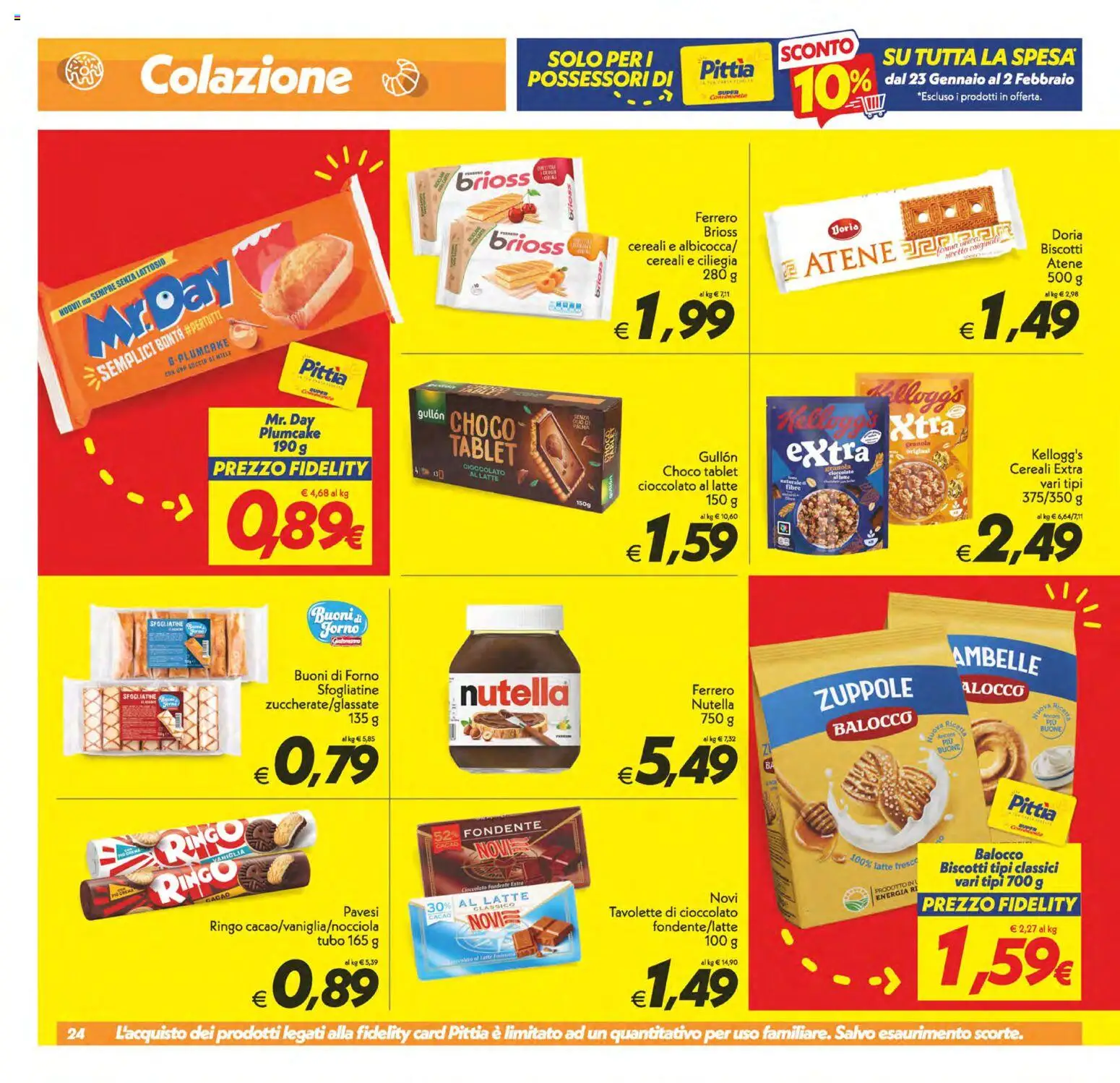 Volantino SuperConveniente del 23.01.2026 | Pagina: 24 | Prodotti: Cioccolato, Tubo, Plumcake, Forno