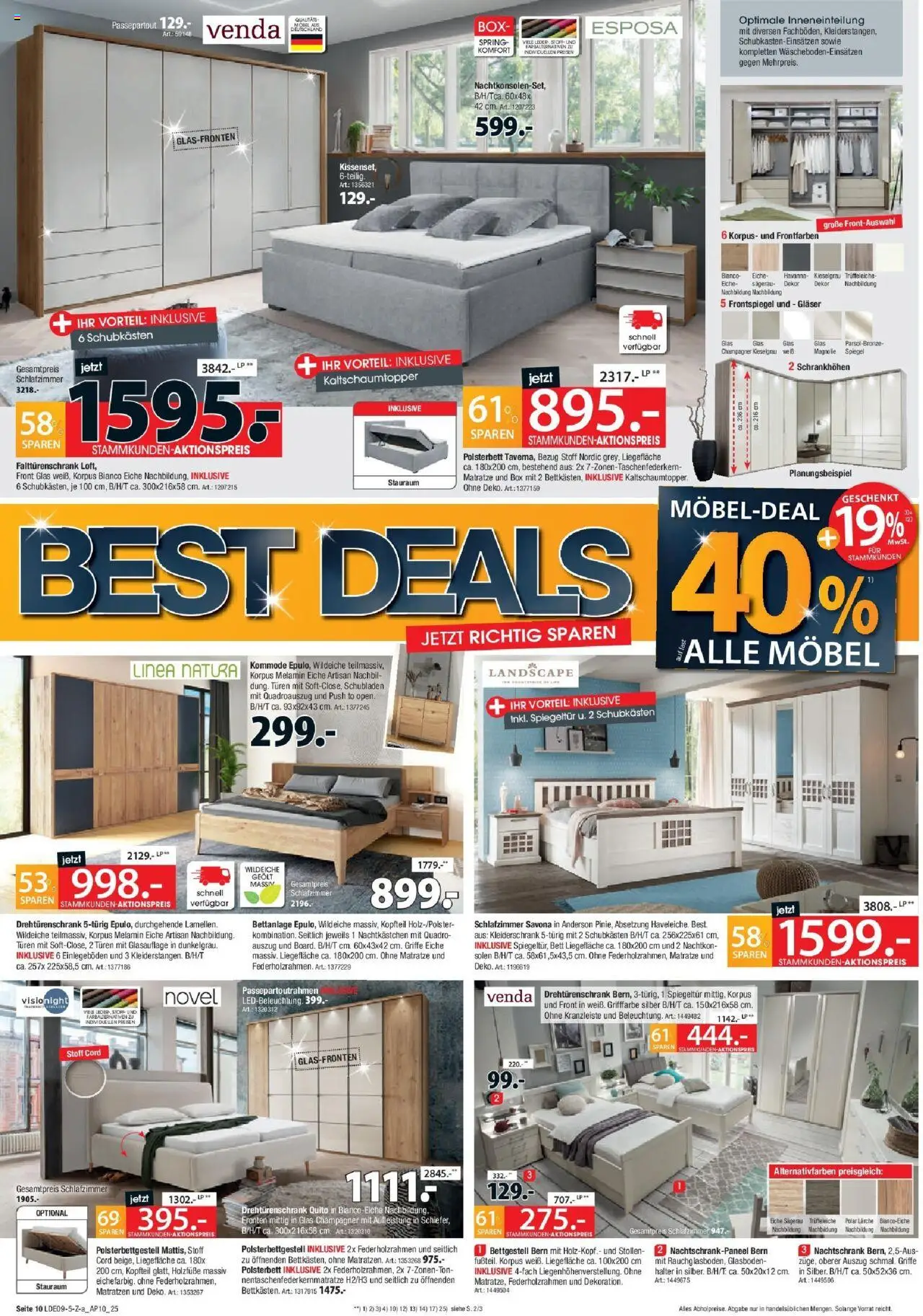 Zurbrüggen Best Deals – gültig ab 20.09.2025 | Seite: 10 | Produkte: Kommode, Polsterbett, Box, Spiegel