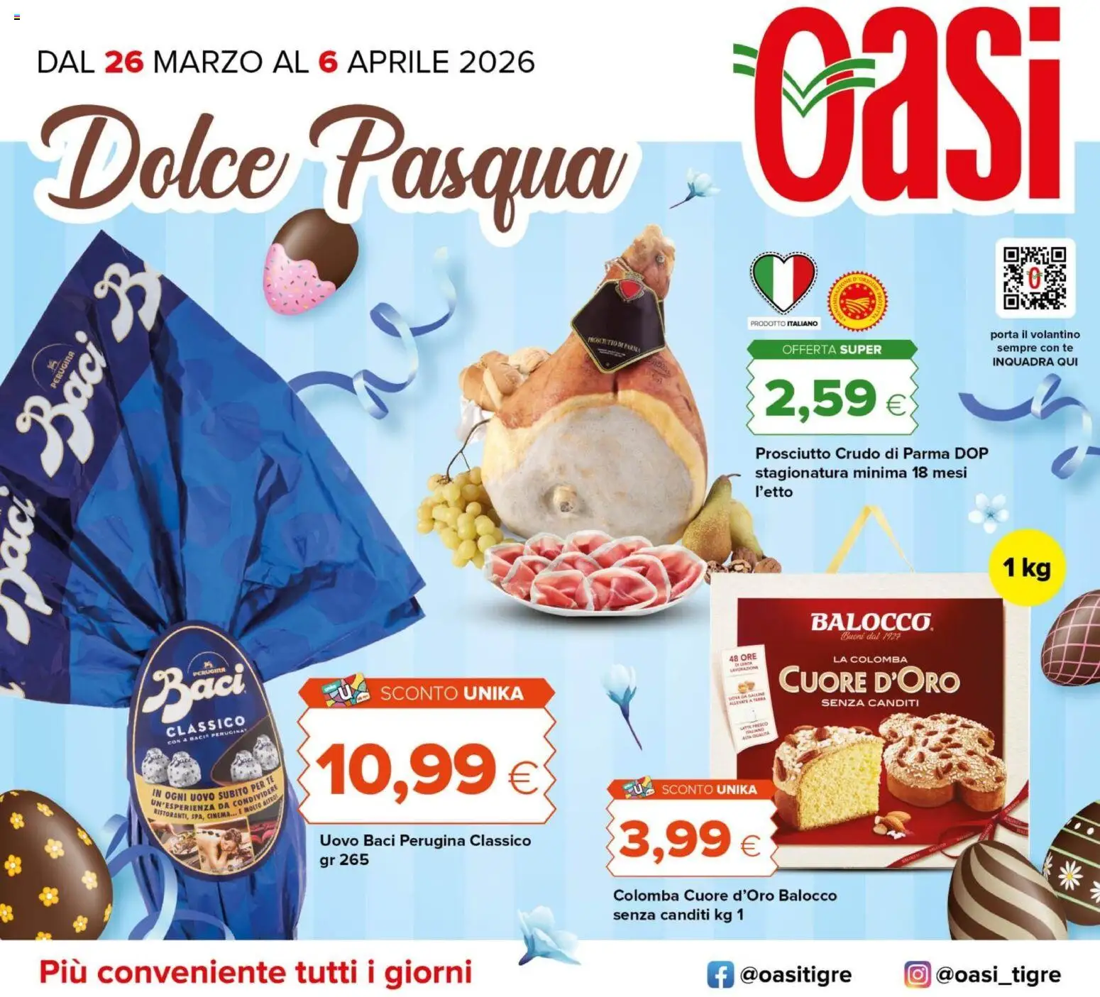 Volantino Oasi del 26.03.2026 | Pagina: 1 | Prodotti: Prosciutto Crudo, Tè, Latte, Prosciutto