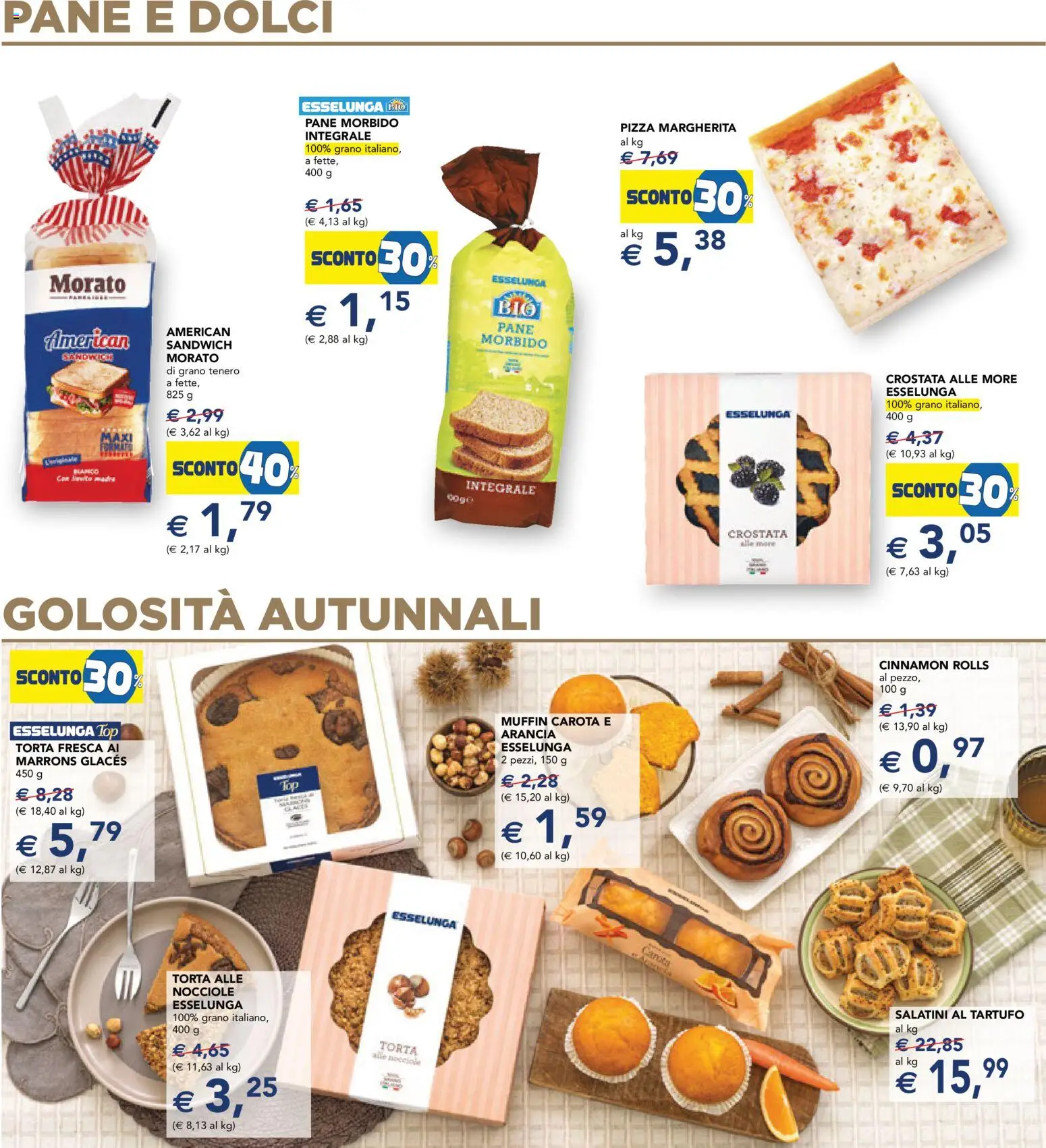 Volantino Esselunga S del 07.11.2025 | Pagina: 19 | Prodotti: Tartufo, Salatini, Pane, Arancia
