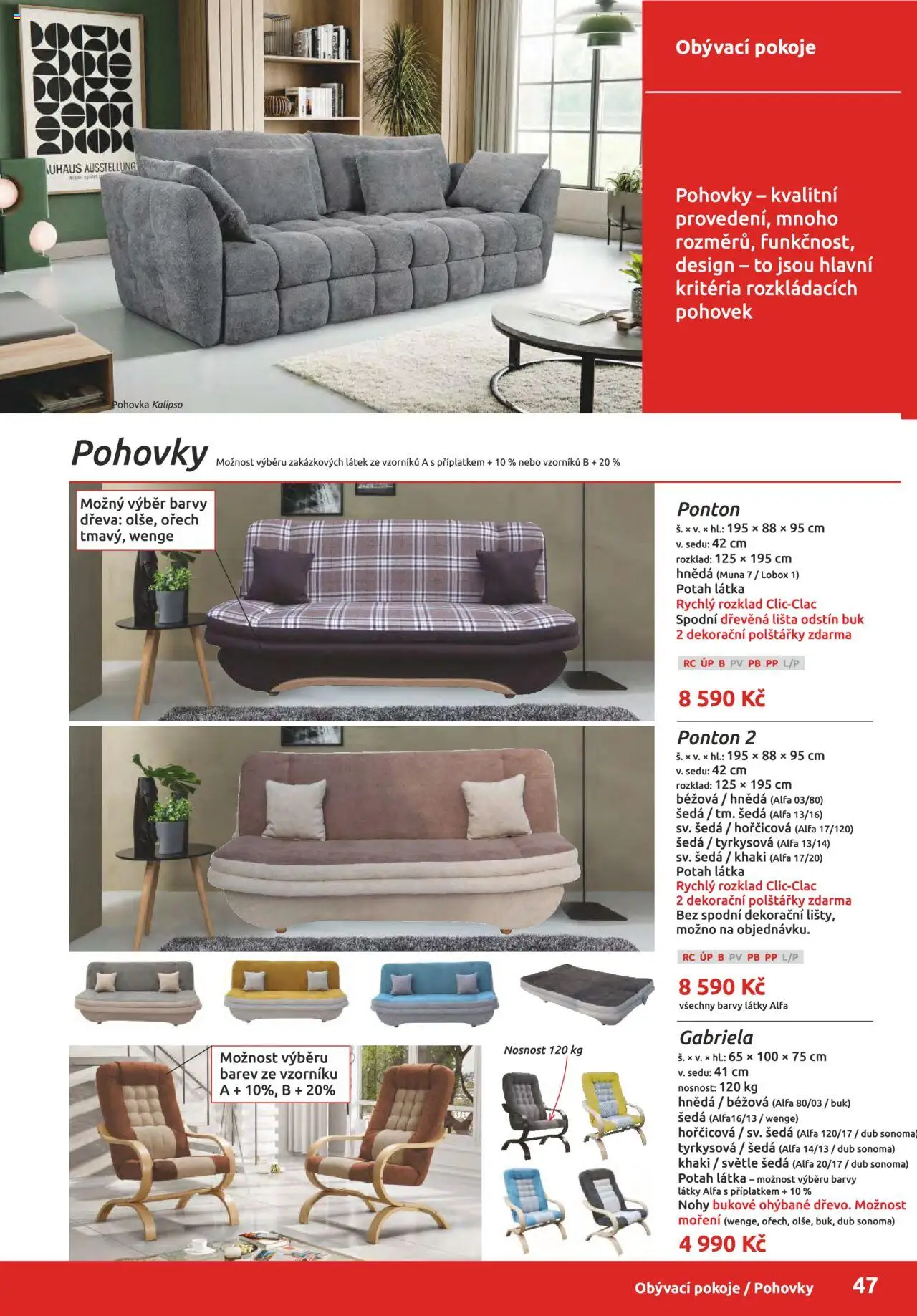 ORFA nábytek katalog 2025-2026 od 01.10.2025 | Strana: 47 | Produkty: Polštářky, Pohovka, Barvy