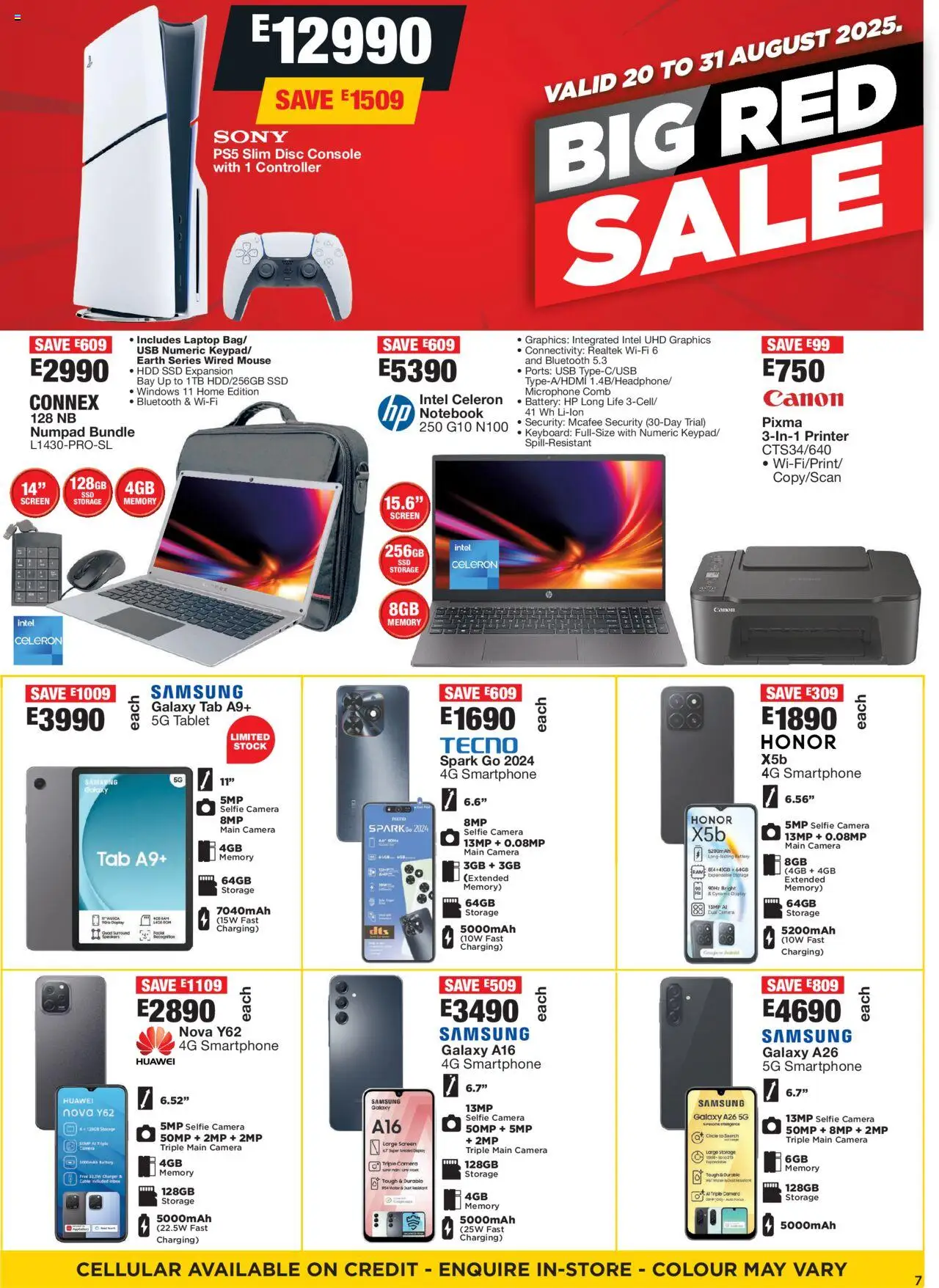 OK Furniture - Eswatini  Specials │ valid from 20.08.2025 | Page: 7 | Products: Mouse, Cable, Charger, Stock