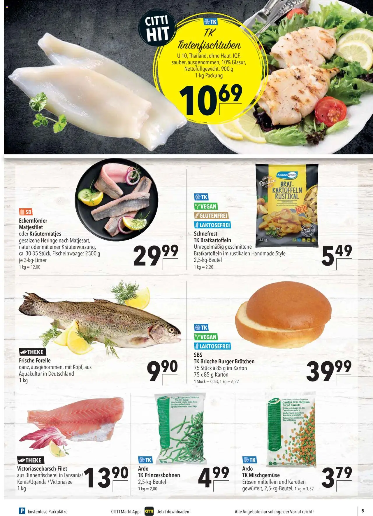 CITTI Markt - Aktuelle Angebote für Profis - gültig ab dem 13.08.2025 | Seite: 5 | Produkte: Theke, Burger, Kartoffeln, Erbsen