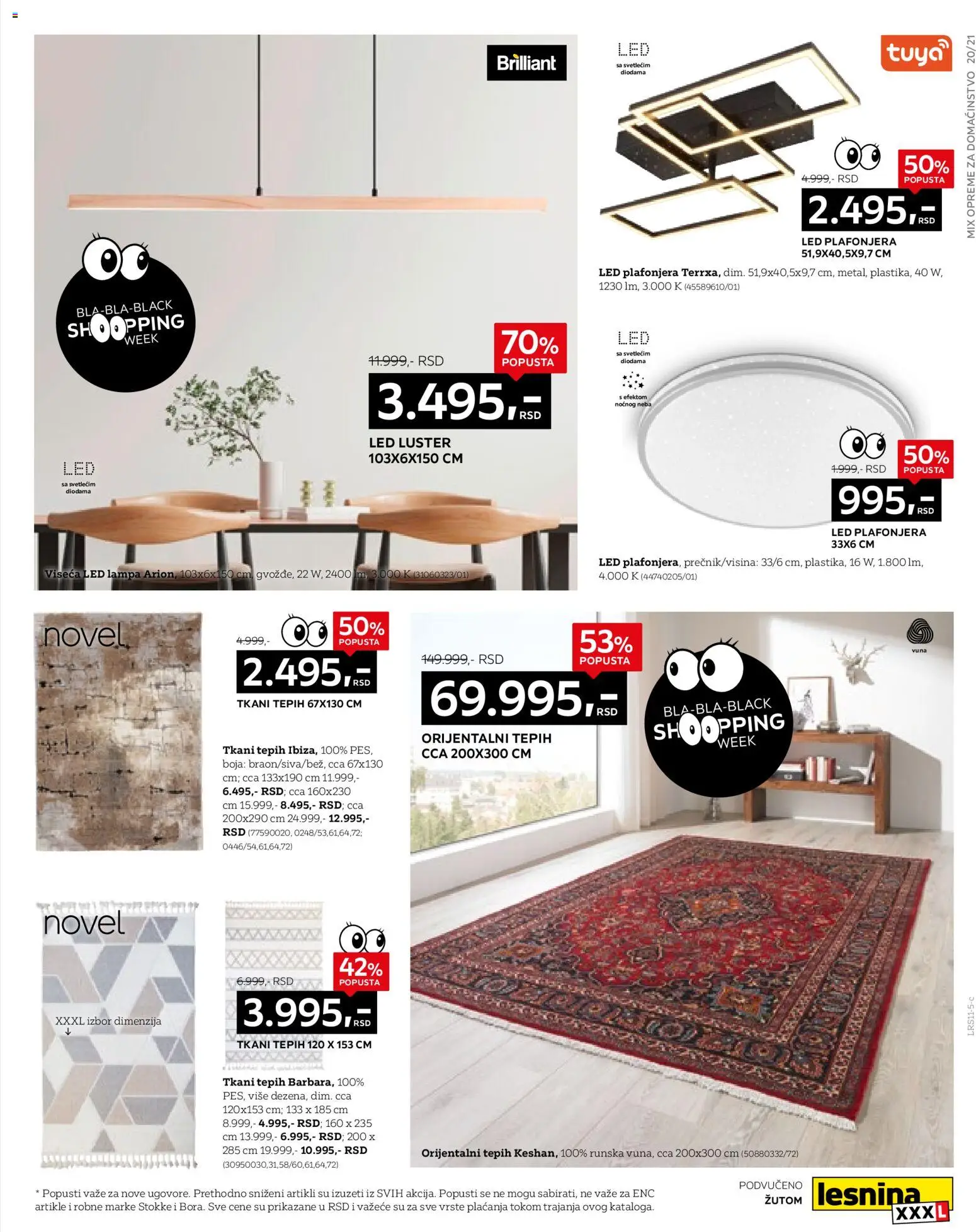 Lesnina XXXL katalog - važi od 21.11.2025 | Strana: 21 | Proizvode: Luster, Tepih, Lampa