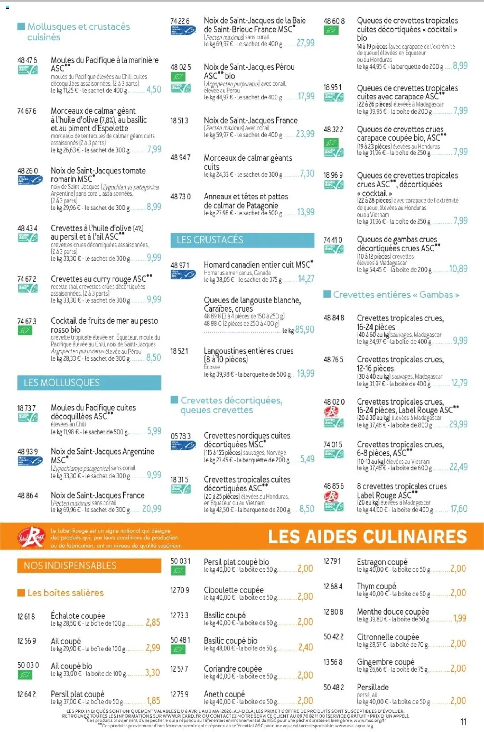 {H1} | Page: 11 | Produits: Menthe, Ail, Citronnelle, Homard