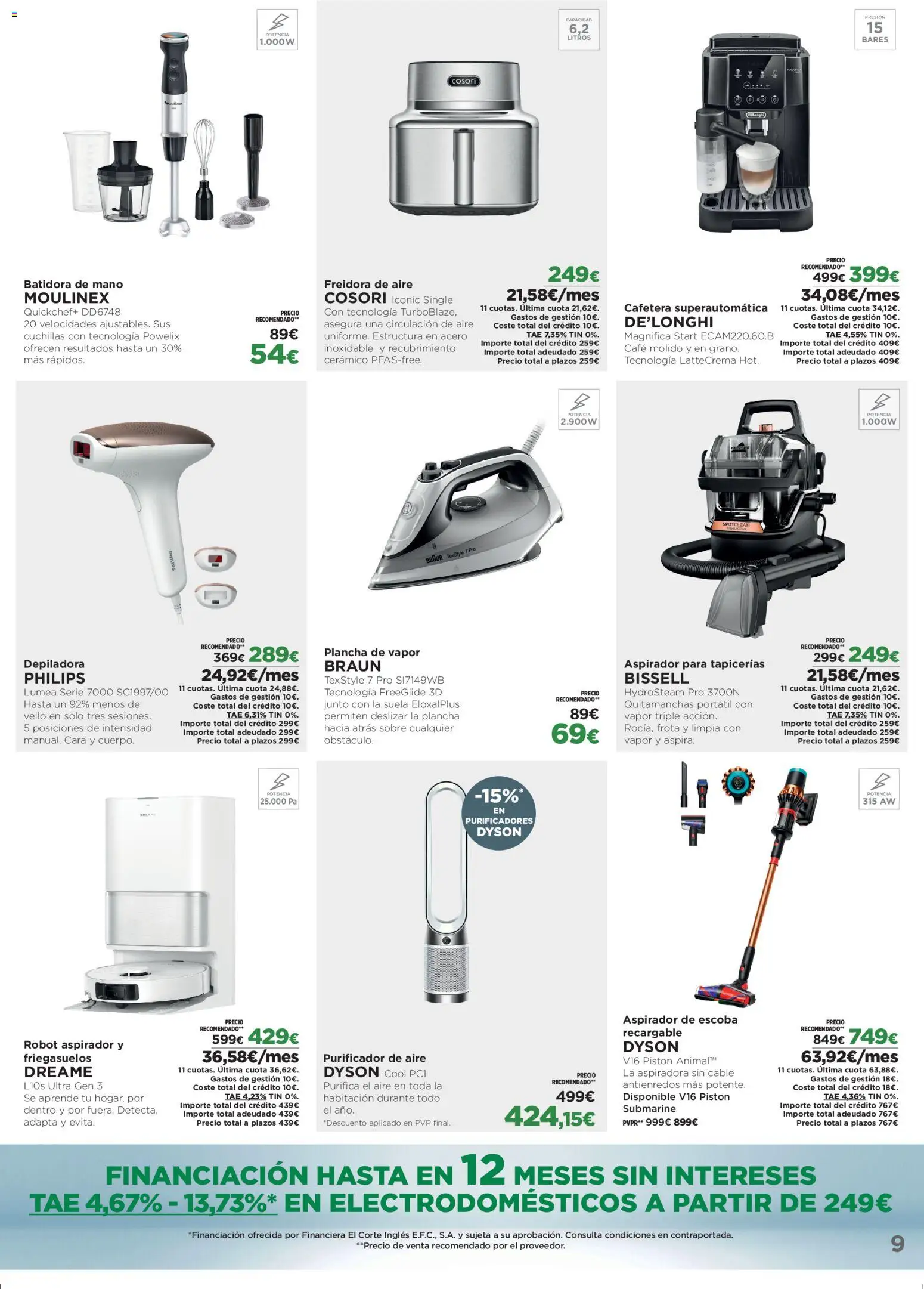 El Corte Inglés ofertas │ válido desde el 09.04.2026 | Página: 9 | Productos: Café molido, Cafetera, Aspiradora, Batidora