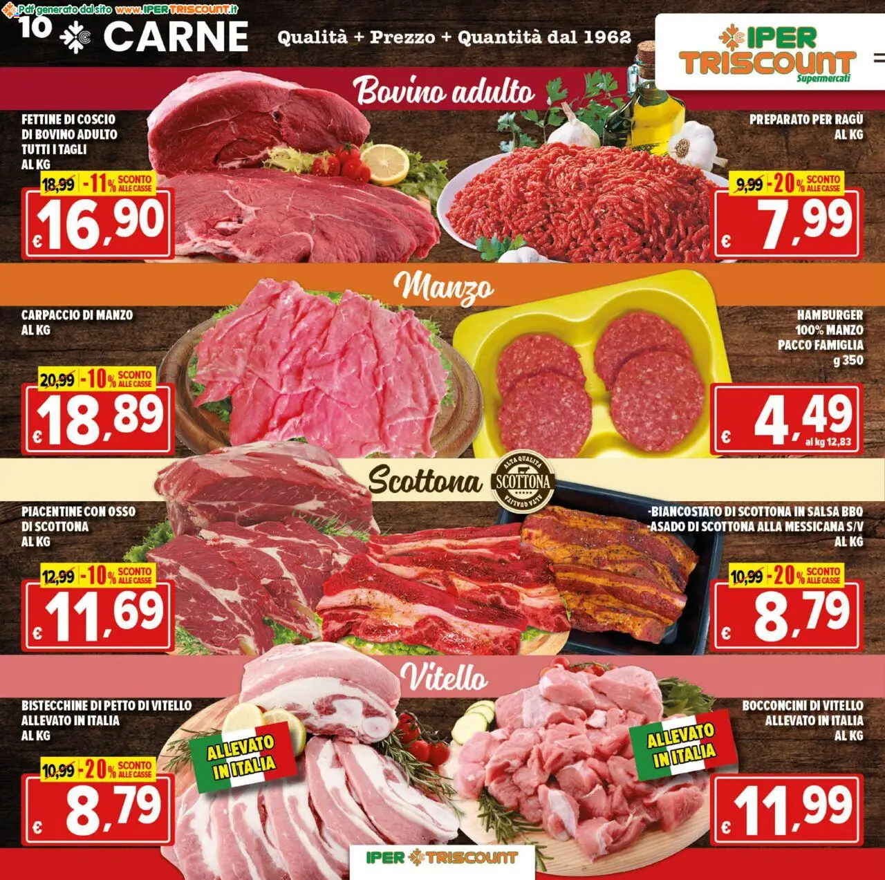 Volantino Ipertriscount del 06.08.2025 | Pagina: 10 | Prodotti: Bovino, Manzo, Salsa, Vitello