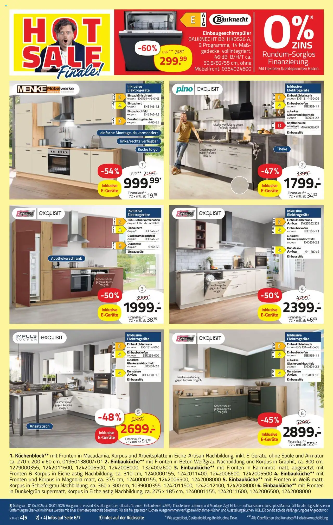 Roller Prospekt 	 - gültig ab dem 17.08.2025 | Seite: 12 | Produkte: Geschirrspüler, Küchenblock, Kühlgefrierkombination, Kuchen