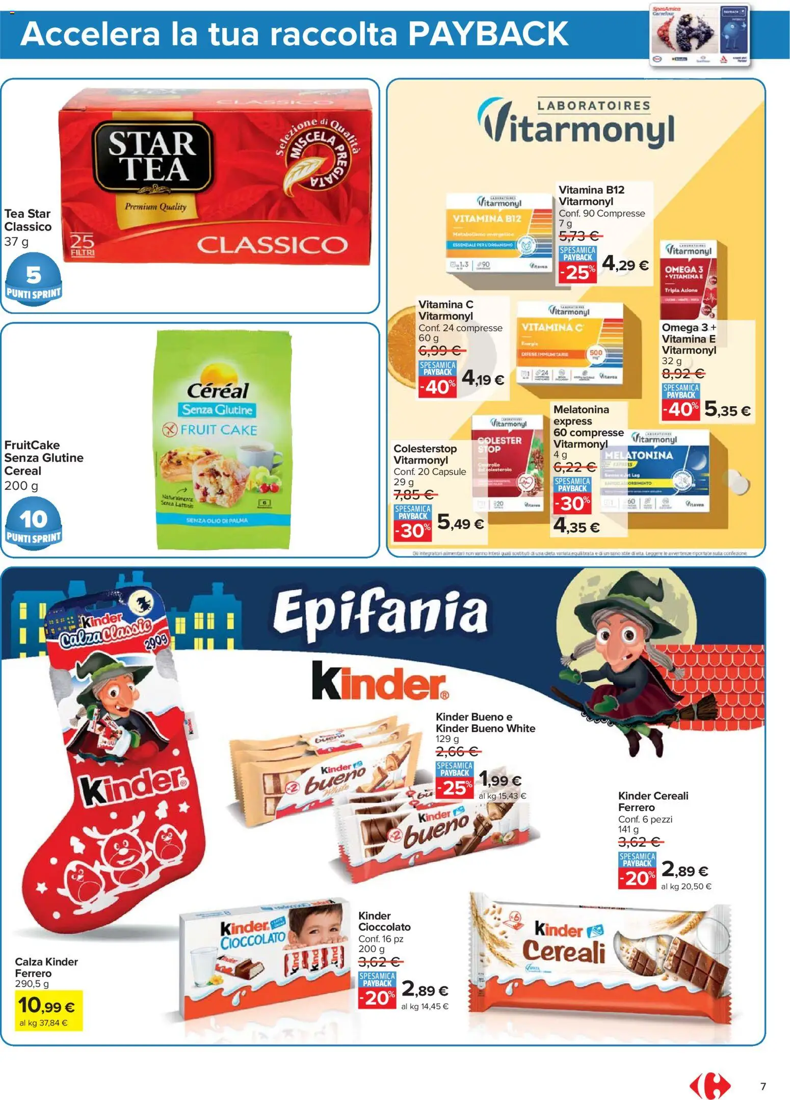 Volantino Carrefour del 16.12.2025 | Pagina: 7 | Prodotti: Cioccolato, Cereali, Olio