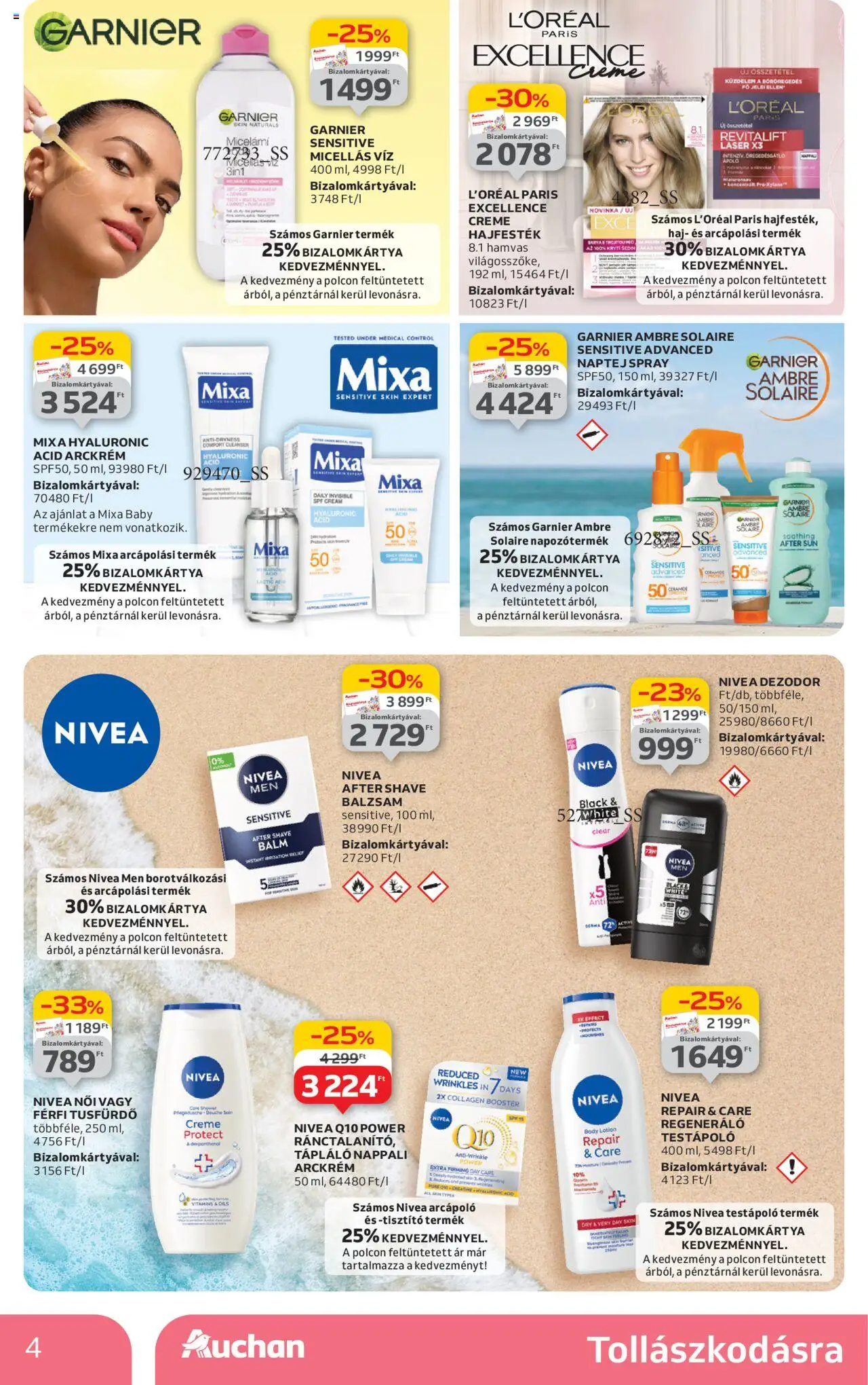 Auchan akciós ujság - amely érvényes a következő dátumtól: 03.07.2025 | Oldal: 4 | Termékek: Arckrém, Hajfesték, Testápoló, Dezodor