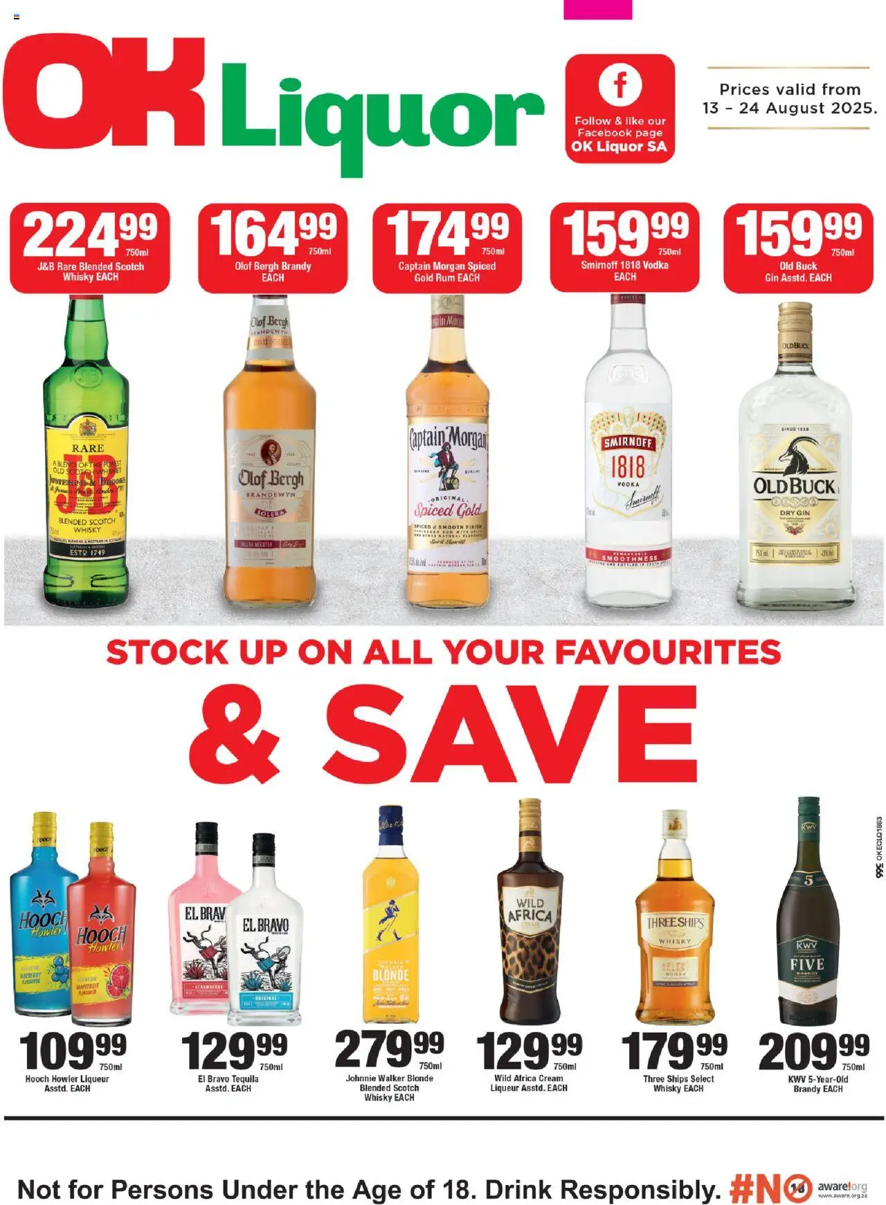 OK Foods - Eastern Cape - OK Liquor │ valid from 13.08.2025 | Page: 1 | Products: Rum, Gin, Cream, Vodka