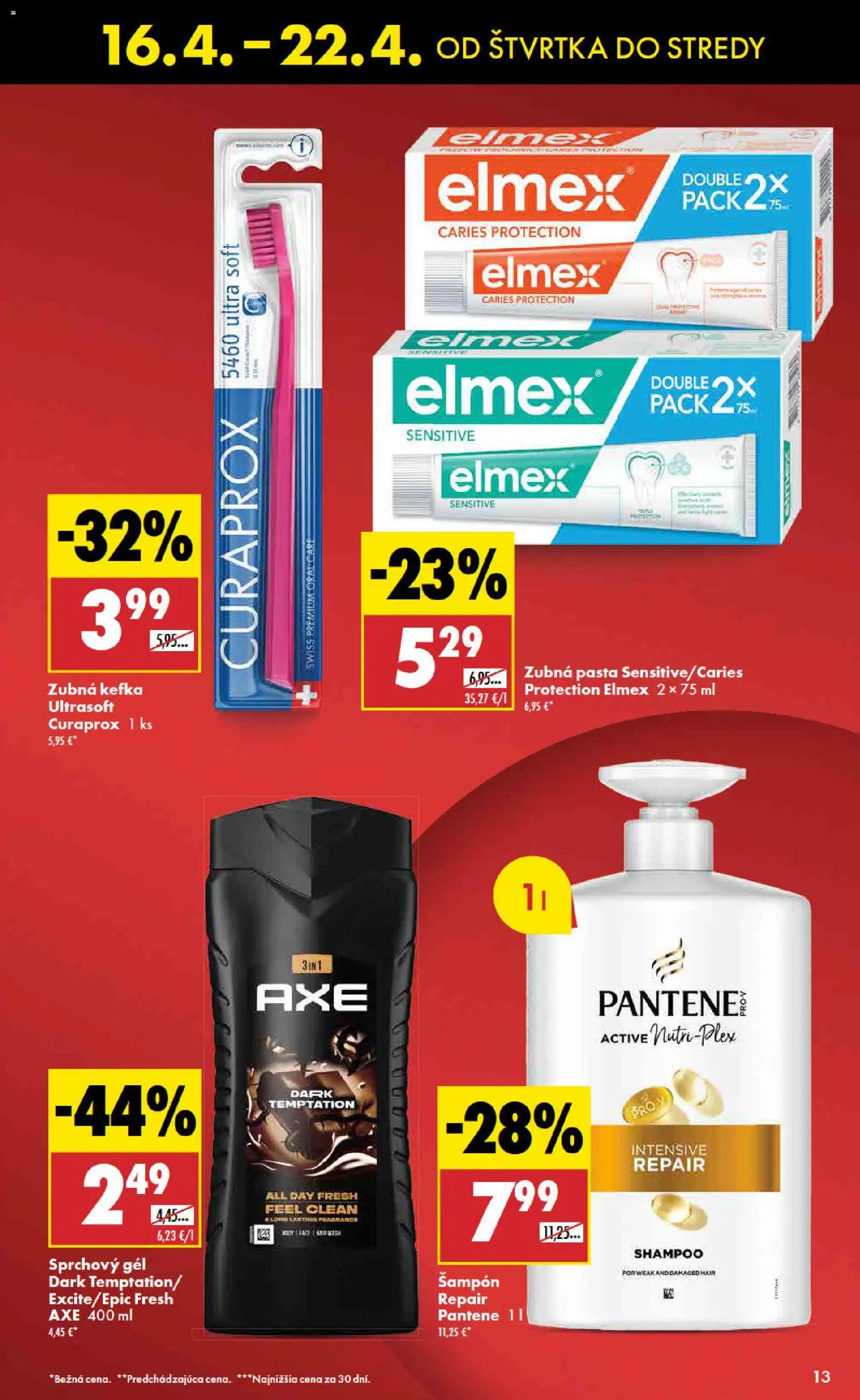 Nové Biedronka akcie – leták je platný od 16.04.2026 | Strana: 13 | Produkty: Zubná kefka, Šampón, Curaprox