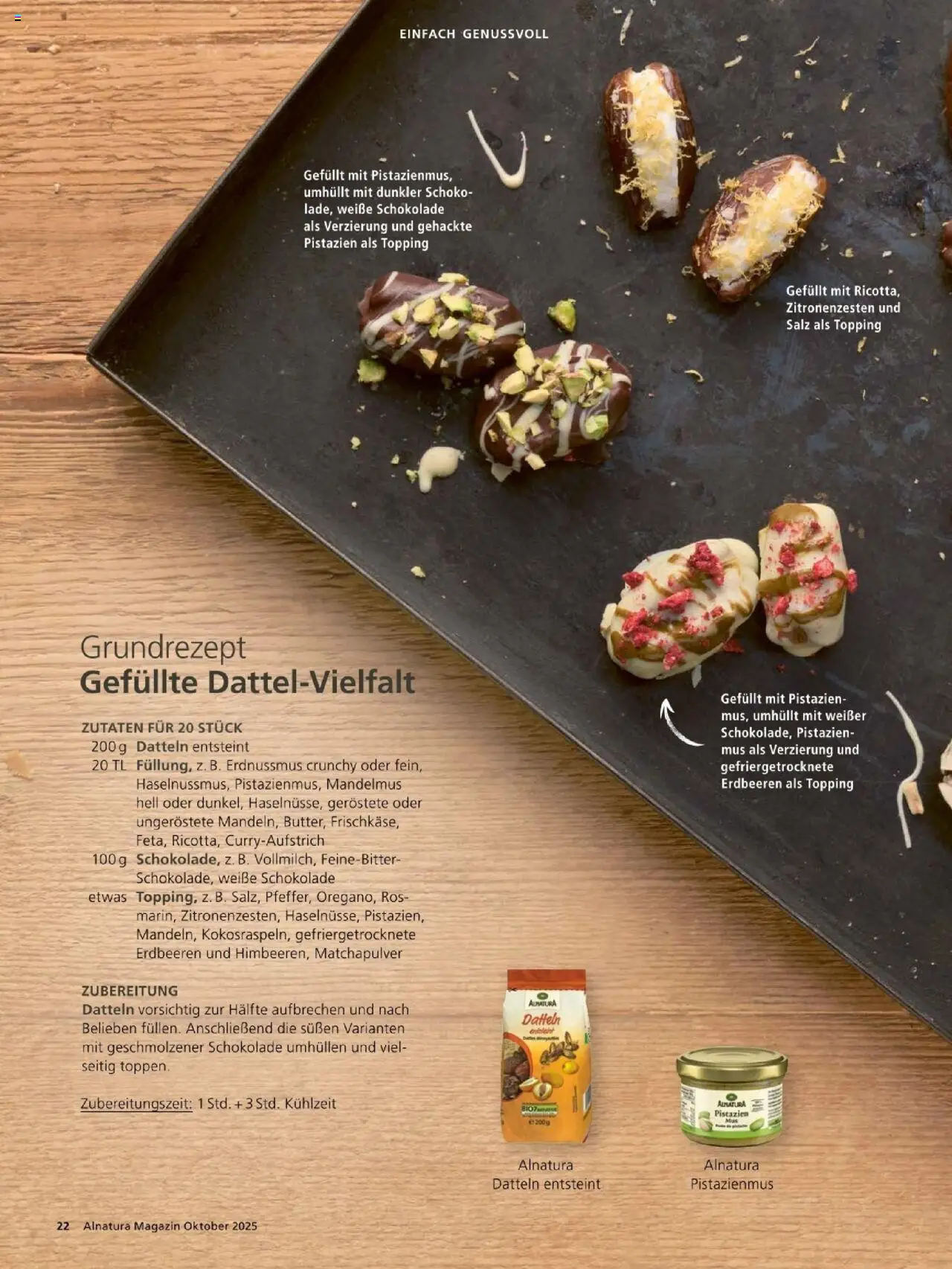 Alnatura Prospekt – gültig ab 01.10.2025 | Seite: 22 | Produkte: Schokolade, Pistazien, Salz, Erdbeeren