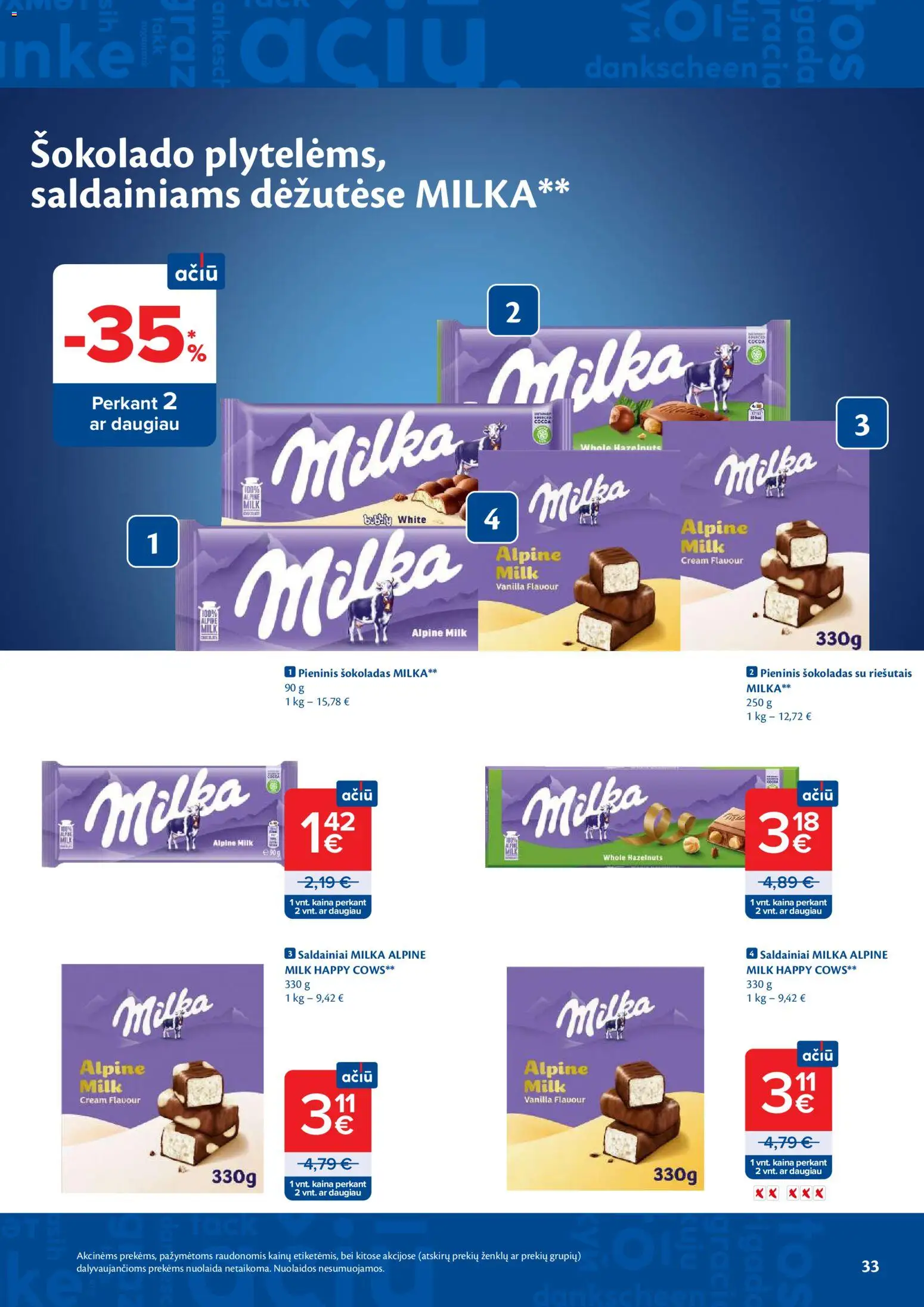 MAXIMA akcijos nuo 28.04.2026 | Puslapis: 33 | Prekių: Šokoladas, Saldainiai