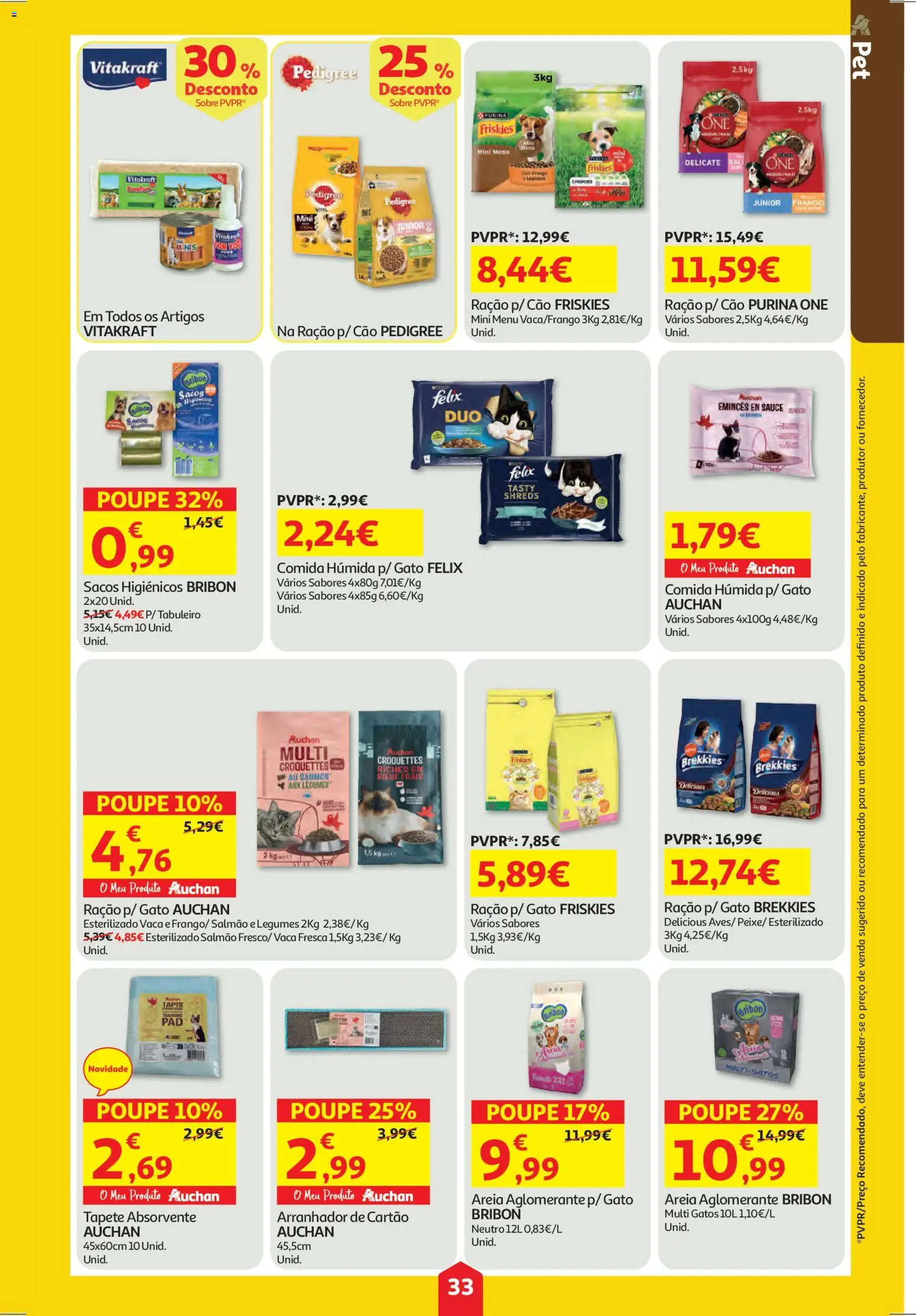 Auchan folheto │ válido de 29.01.2026 | Página: 33 | Produtos: Purina one, Areia, Salmão, Tapete