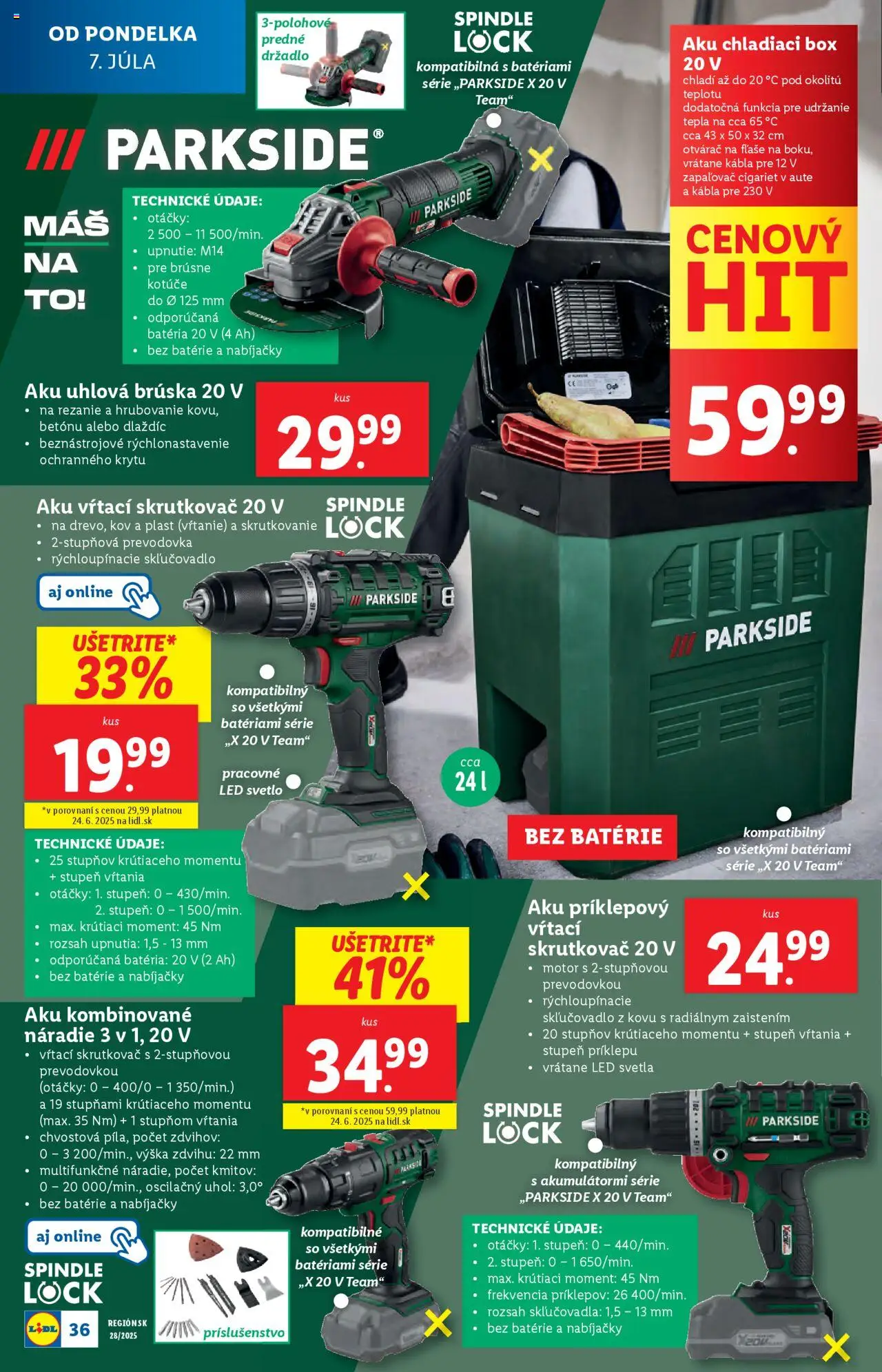 Lidl leták │ platný od 07.07.2025 | Strana: 40 | Produkty: Led svetlá, Chladiaci box, Svetlo, Skrutkovač