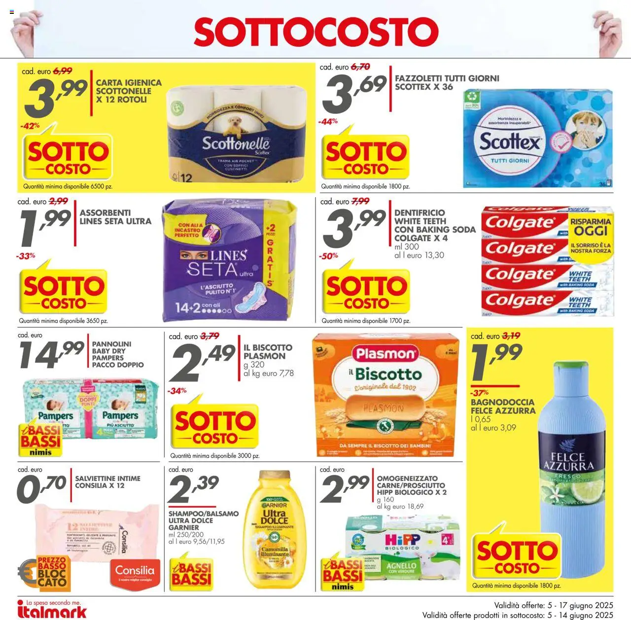 Volantino Italmark del 05.06.2025 | Pagina: 6 | Prodotti: Illuminante, Carta igienica, Dentifricio, Fazzoletti
