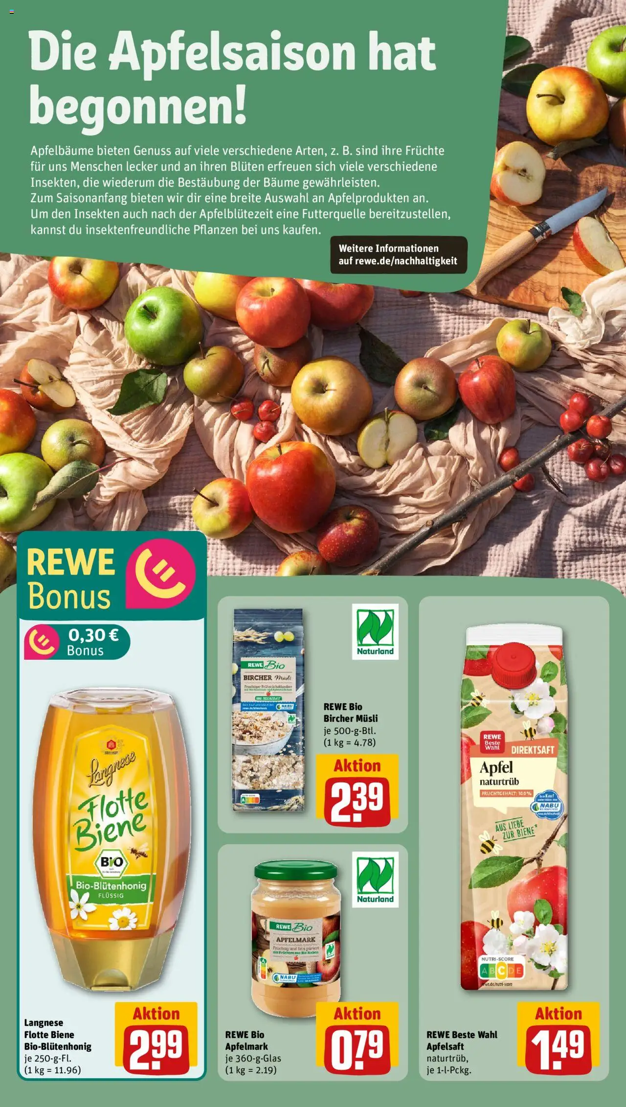 Rewe Prospekt 	 - gültig ab dem 11.08.2025 | Seite: 18 | Produkte: Musli, Langnese, Äpfel, Apfelsaft