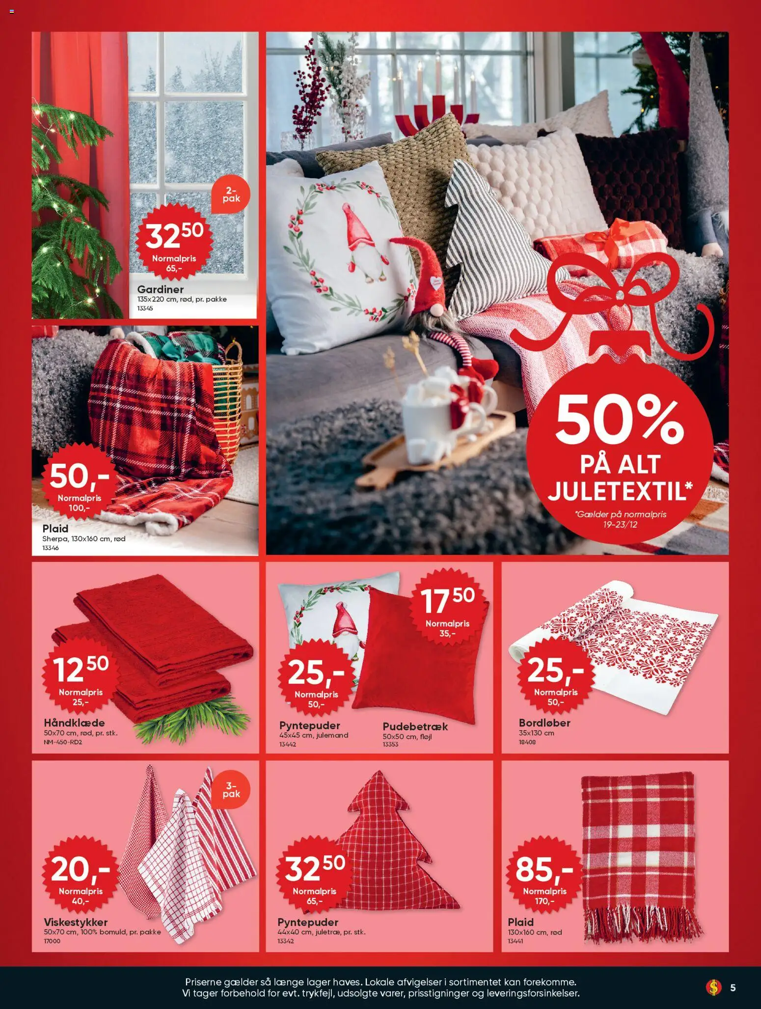 Bigdollar tilbudsavis – gyldig fra 19.12.2025 | Side: 5 | Produkter: Gardiner, Håndklæde, Viskestykker, Pudebetræk