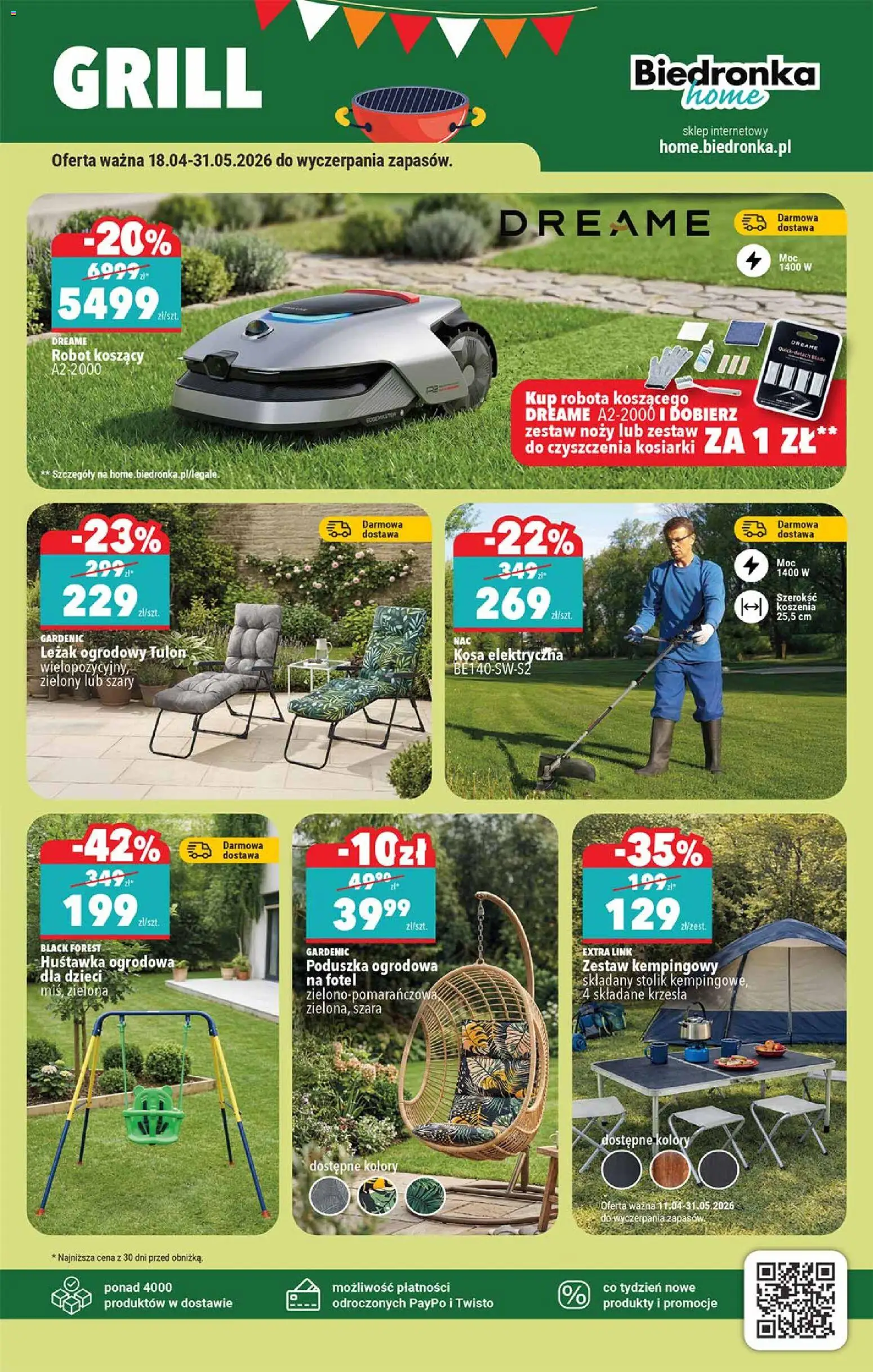 Biedronka gazetka - Hity i inspiracje od 18.04.2026 | Strona: 41 | Produkty: Grill, Robot, Fotel, Leżak ogrodowy