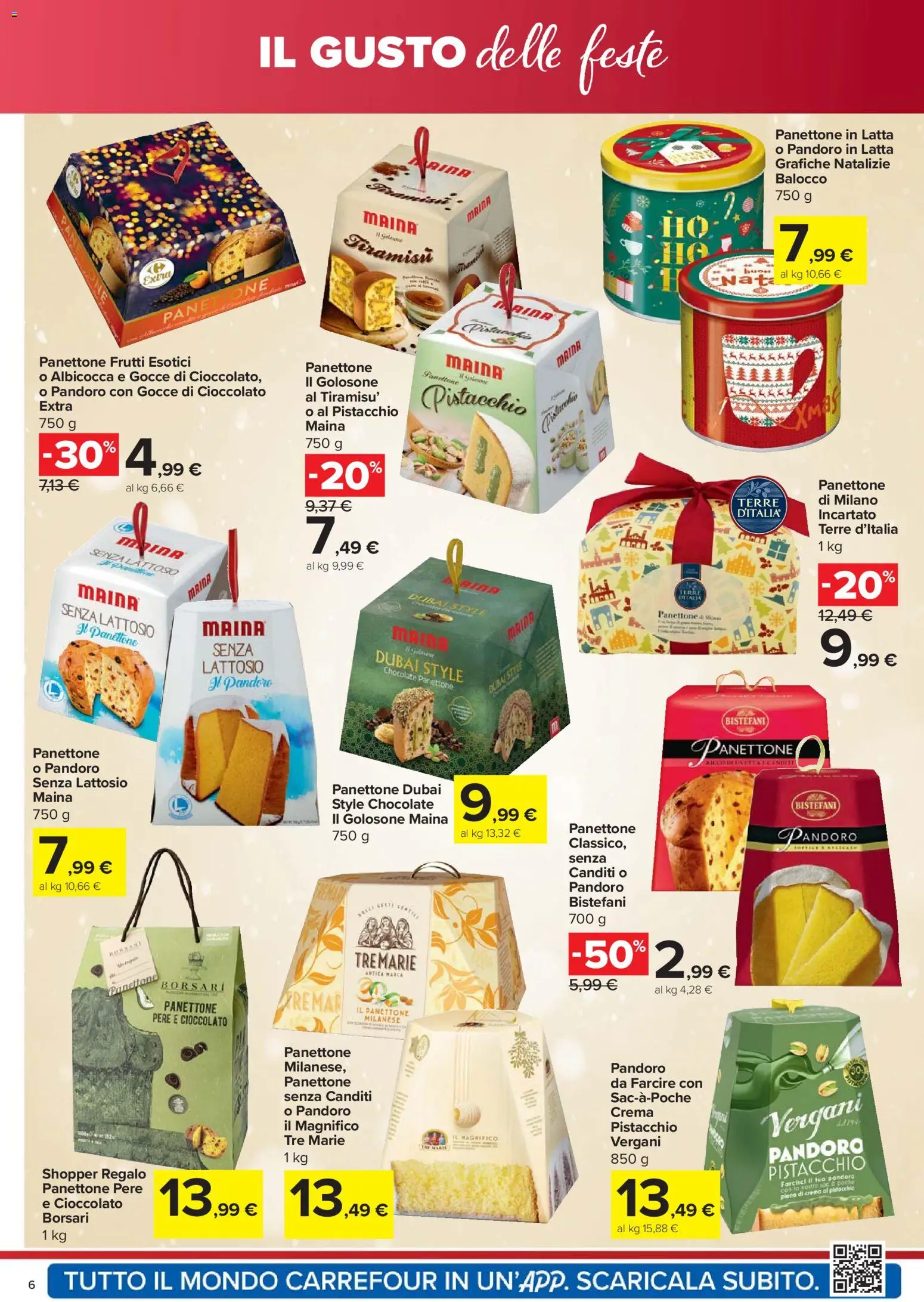 Volantino Carrefour del 18.12.2025 | Pagina: 6 | Prodotti: Pane, Cioccolato, Pandoro, Panettone