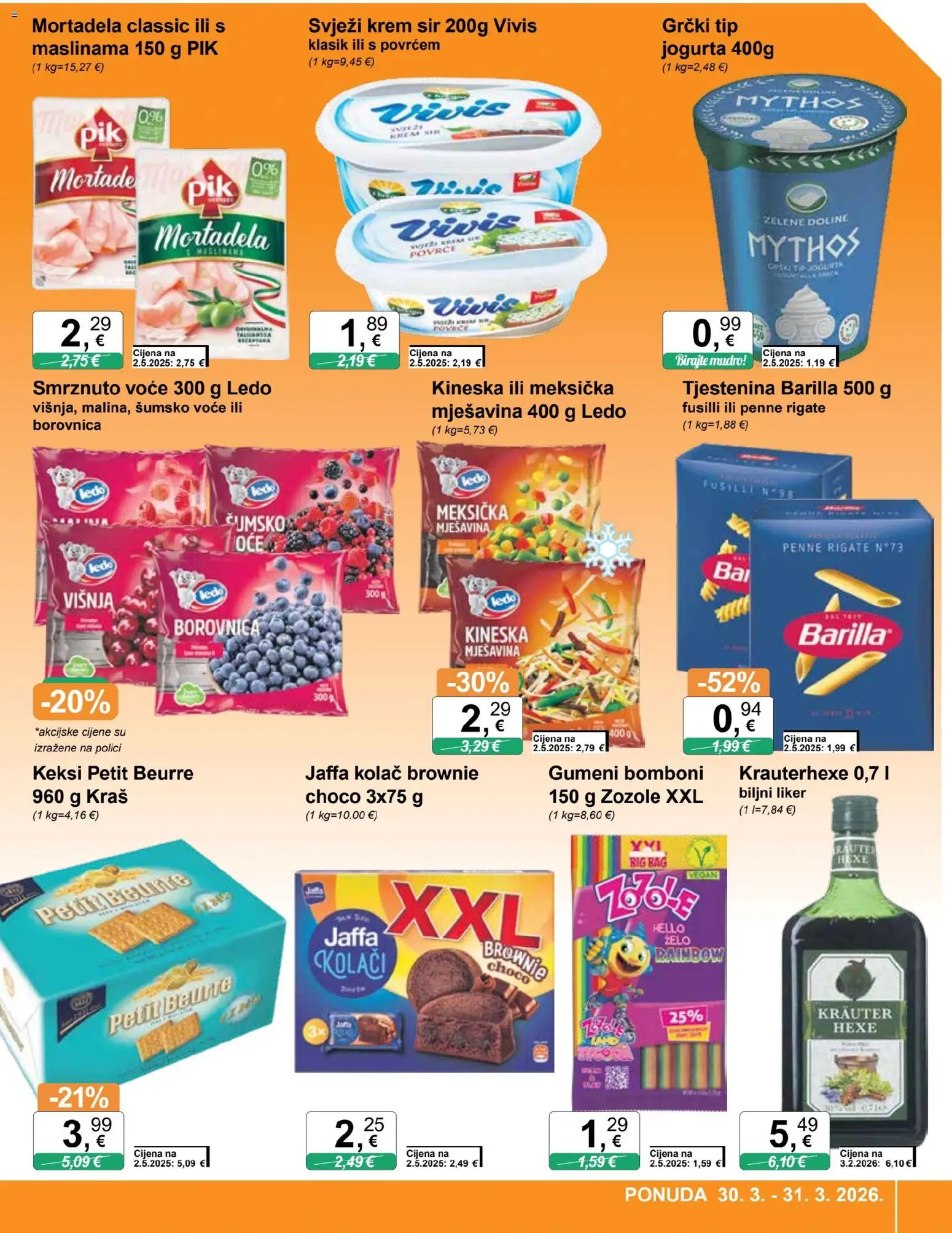 KTC katalog | vrijedi od 25.03.2026 | Stranica: 23 | Proizvodi: Bomboni, Ledo, Liker, Smrznuto voće