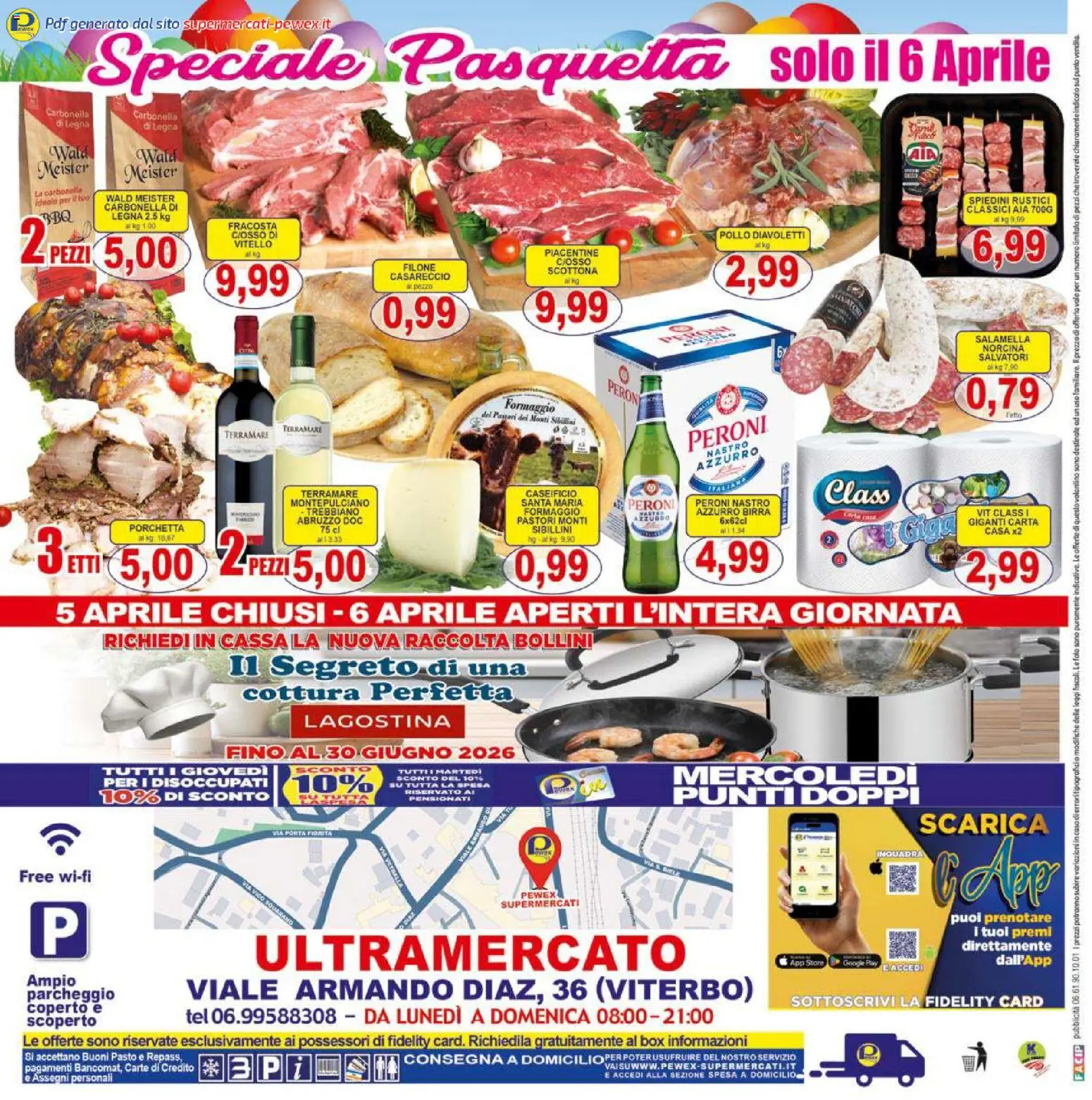 Volantino Pewex del 27.03.2026 | Pagina: 24 | Prodotti: Porchetta, Salamella, Birra, Tè