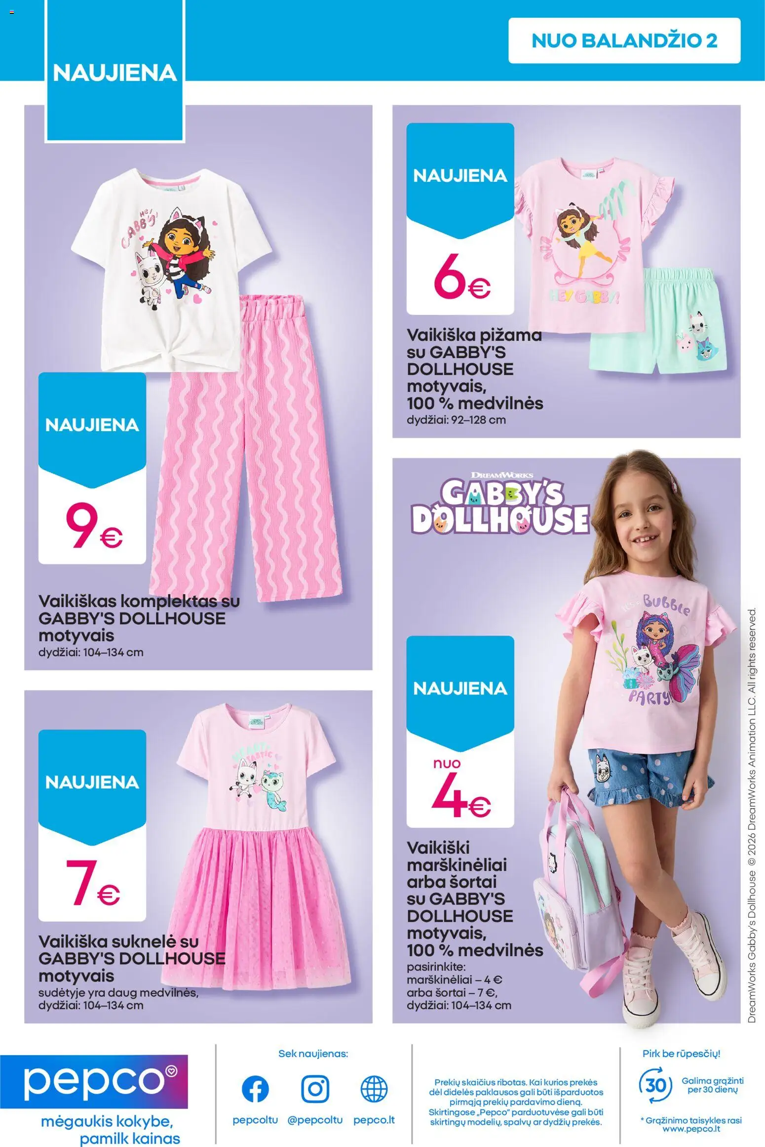Pepco akcijos nuo 02.04.2026 | Puslapis: 10 | Prekių: Suknelė, Marškinėliai, Šortai, Pižama