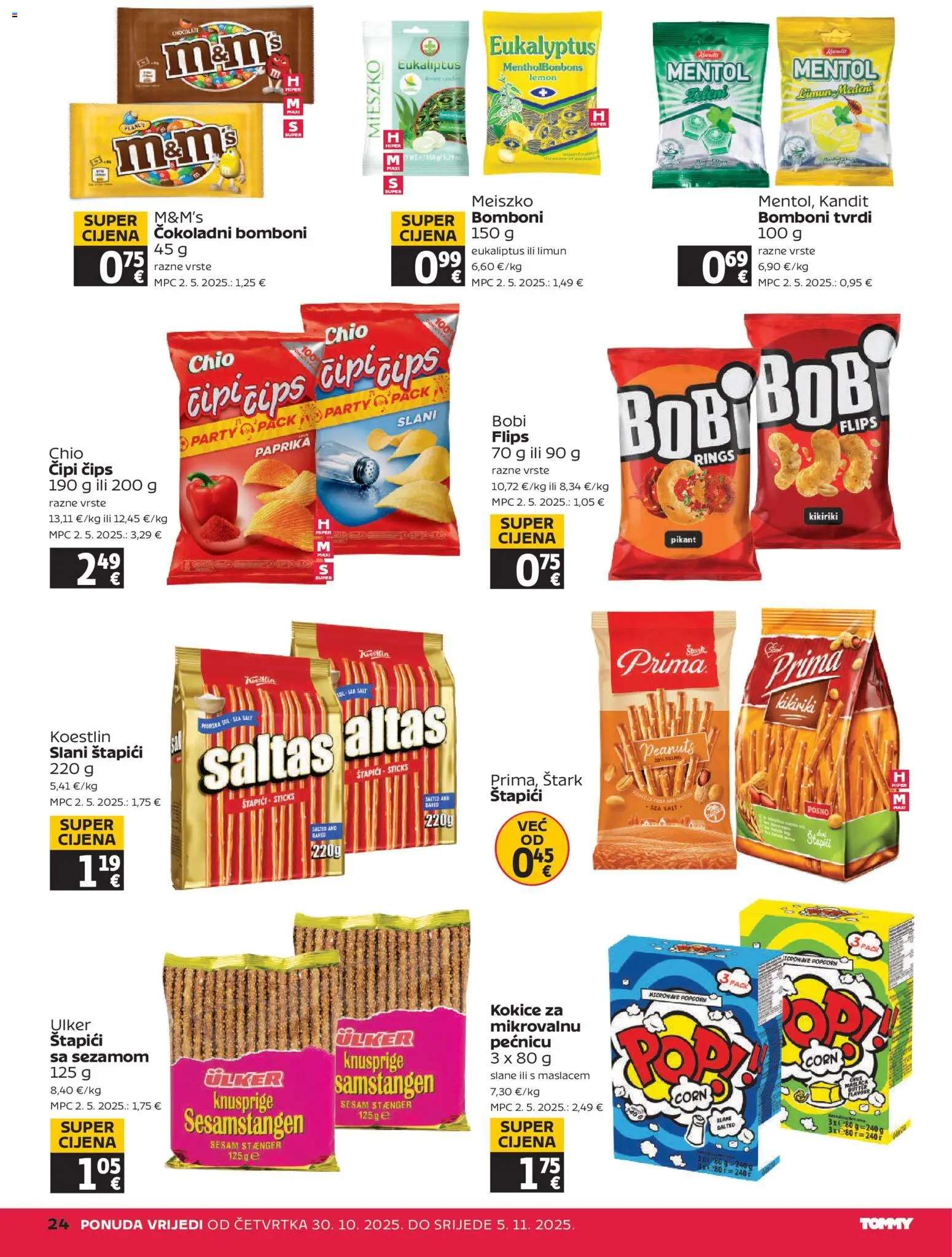 Tommy katalog | vrijedi od 30.10.2025 | Stranica: 24 | Proizvodi: Bomboni, Čips, Kokice, Limun