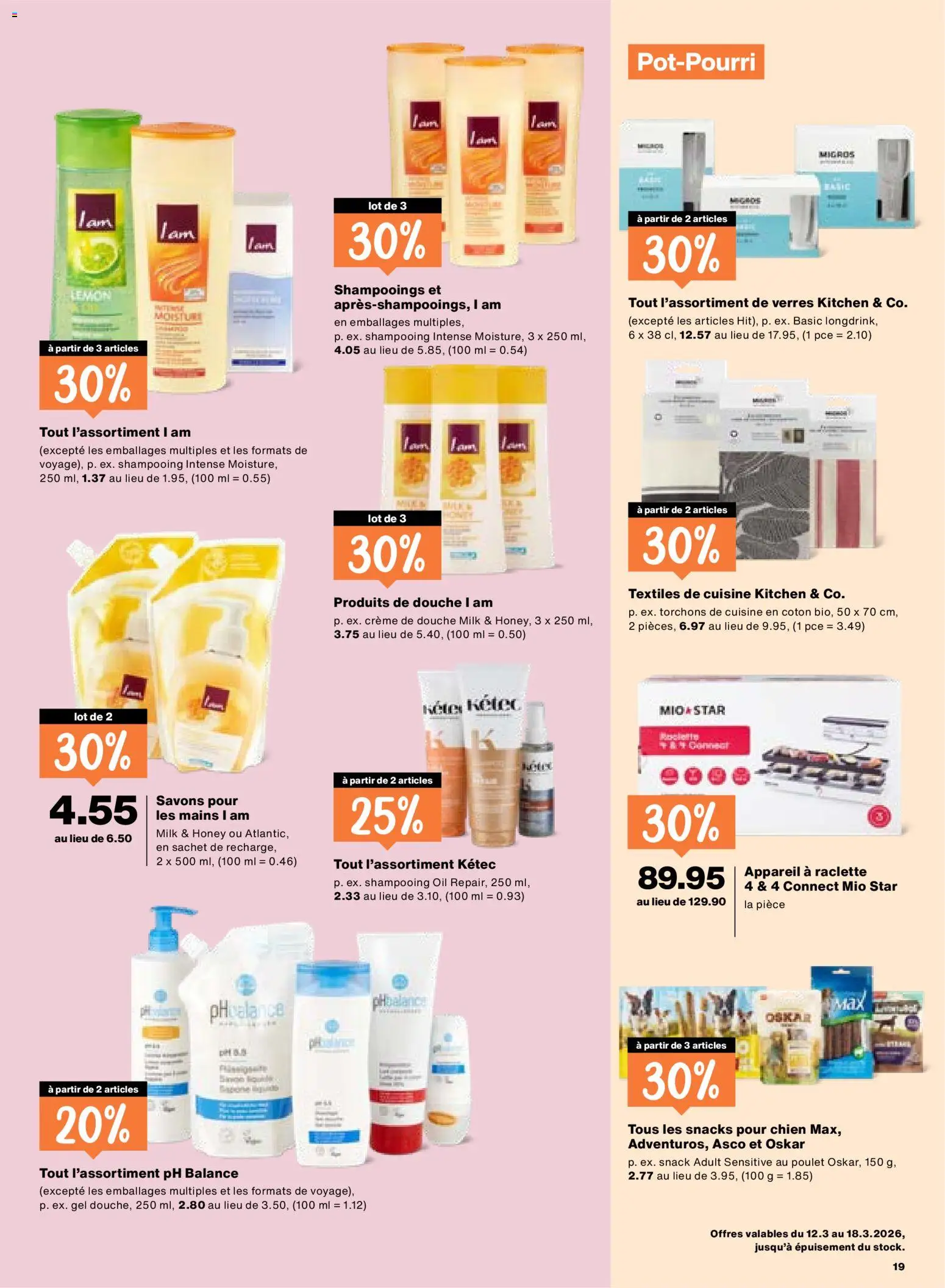 Migros aktionen FR – gültig ab 12.03.2026 | Seite: 19 | Produkte: Shower Gel, Raclette, Grill, Creme