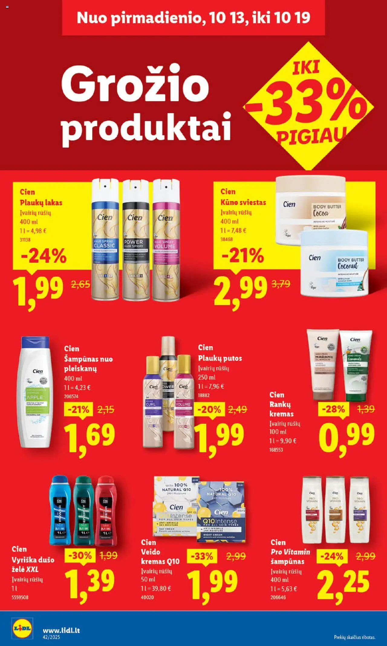 LIDL akcijos nuo 13.10.2025 | Puslapis: 44 | Prekių: Šampūnas, Kremas, Sviestas